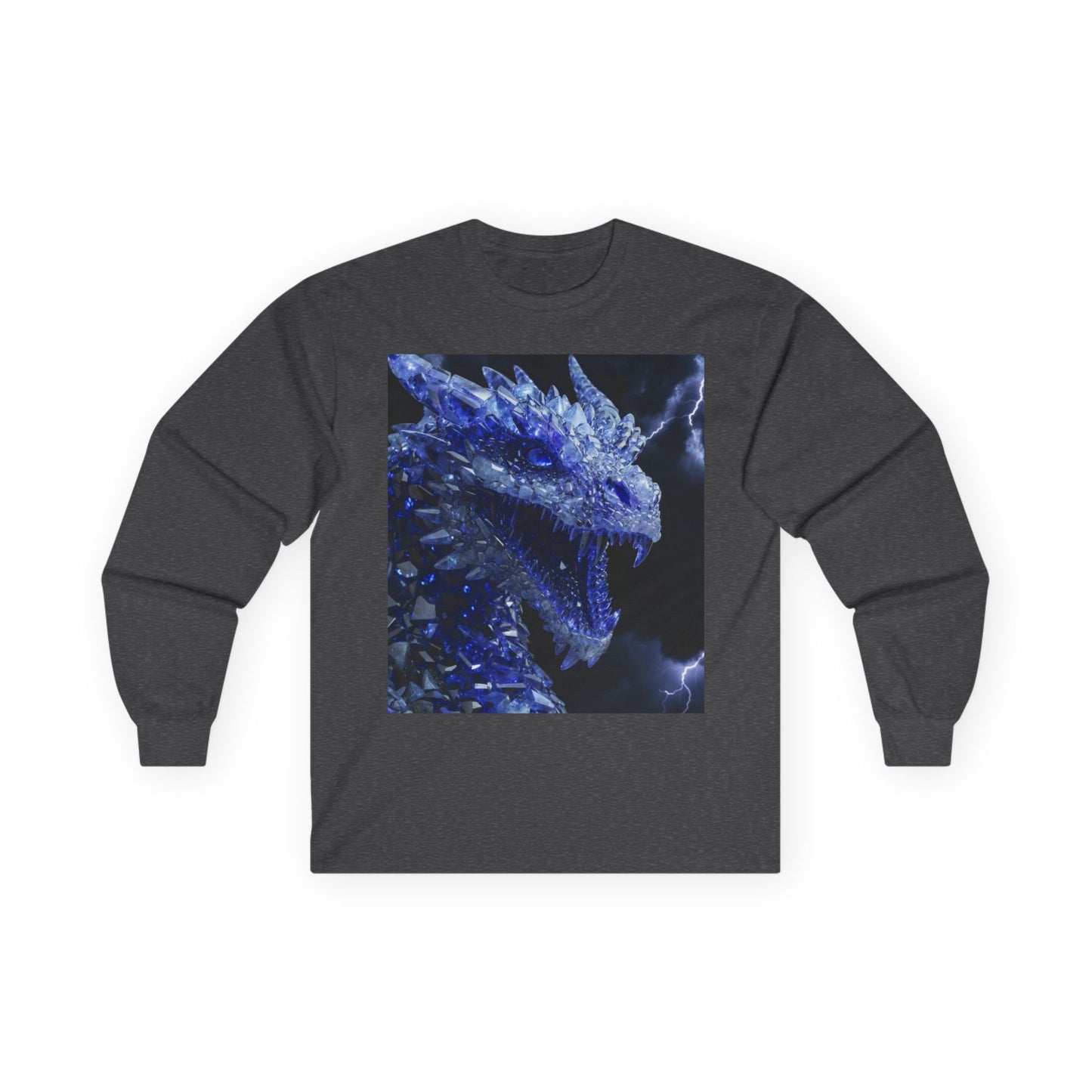 Ice Dragon Long Sleeve Tee — Blue Frost Dragon Graphic Shirt