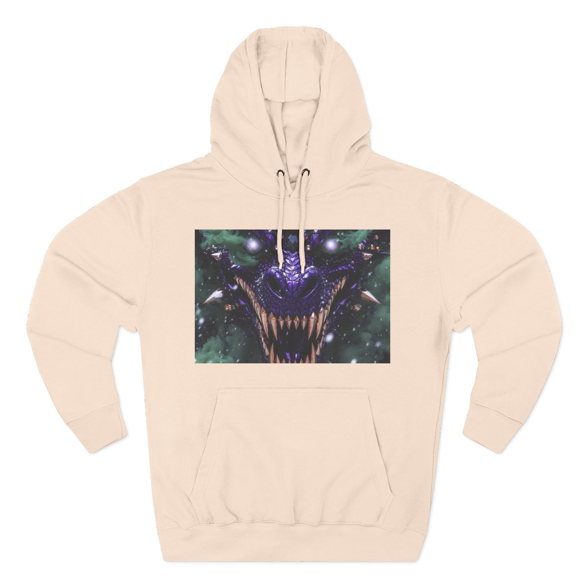 A Mystic Cosmic 🐉 Hoodie — Astral Galaxy Cat Chest Print Fleece Hoodie