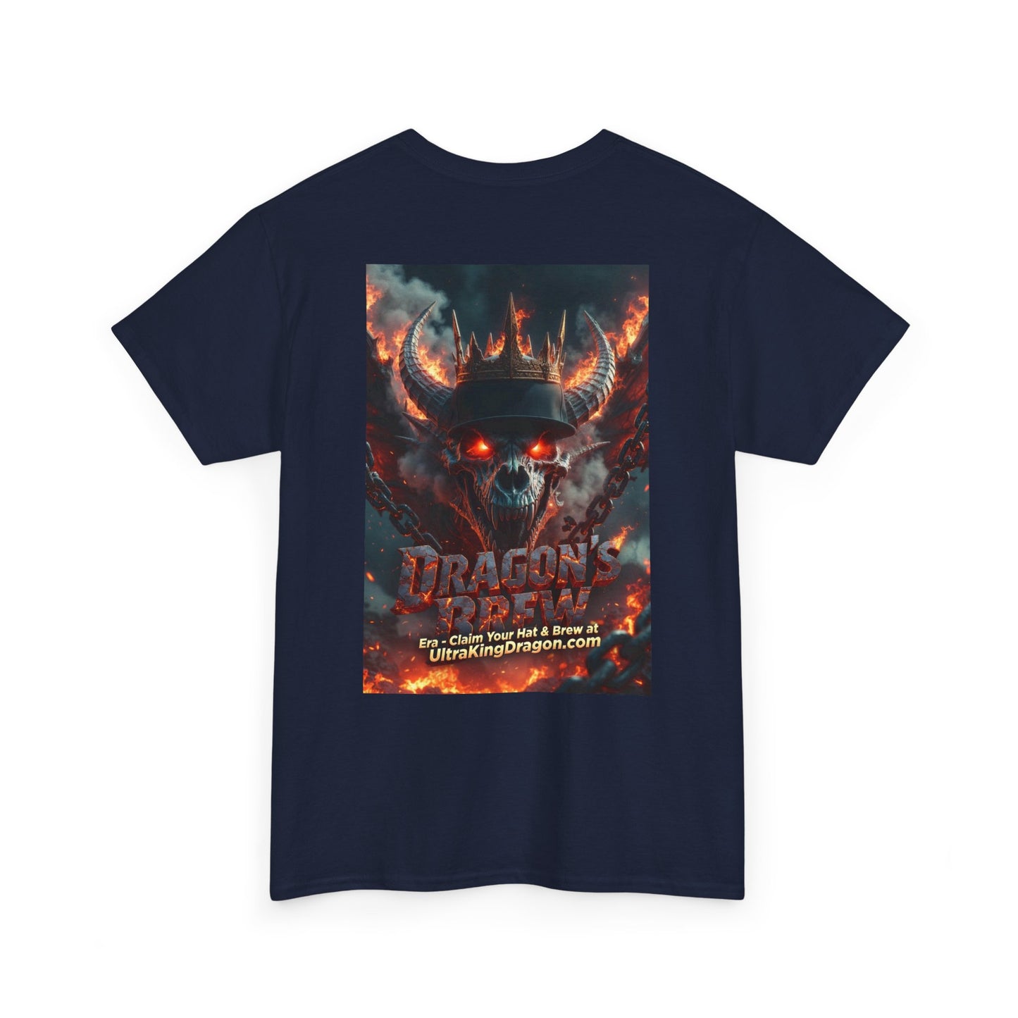 T-Shirt — "Dragon's Brew" Fiery Skull Graphic Tee