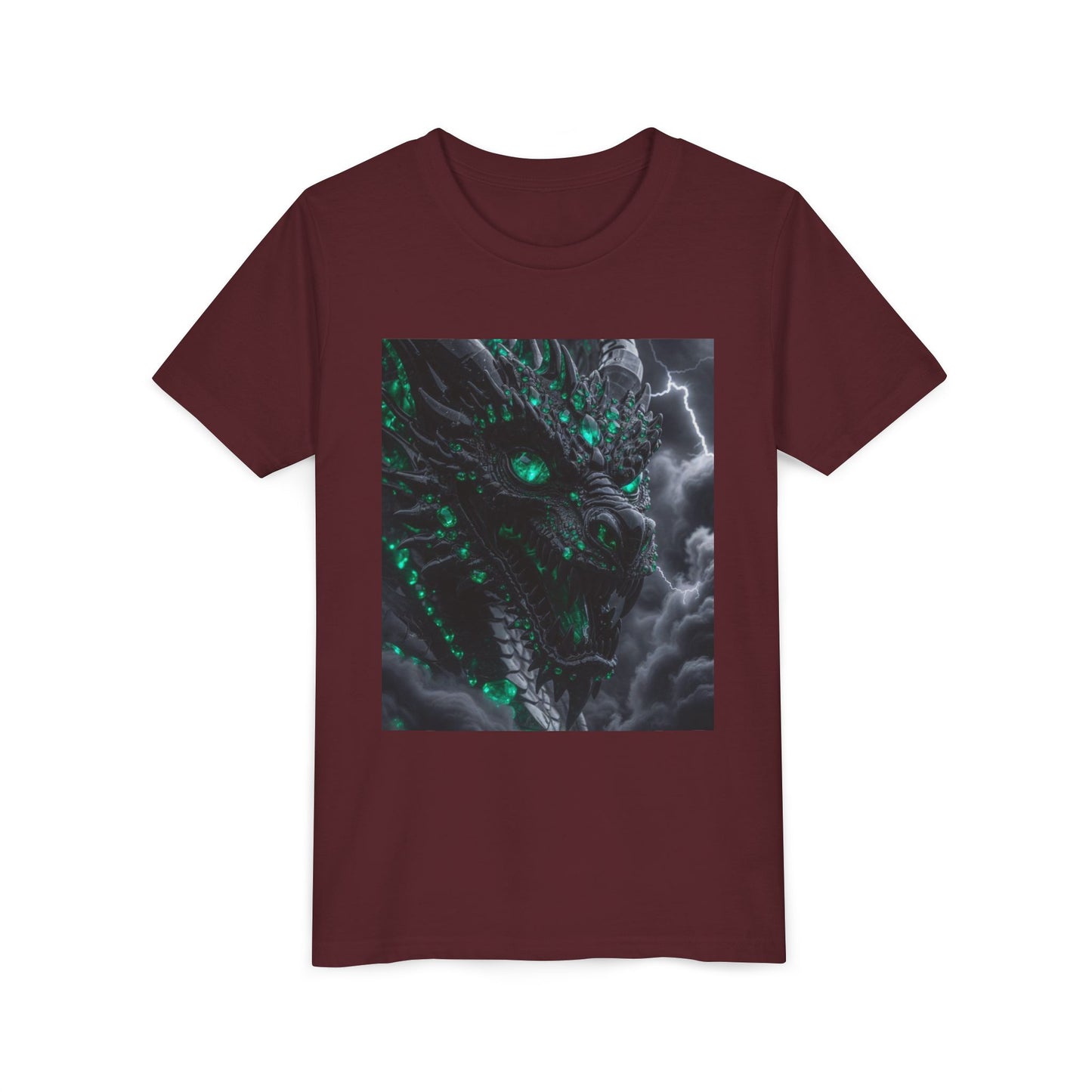 A Top selling Dragon Storm Youth Tee — Neon Green Dragon Illustration Graphic T-Shirt