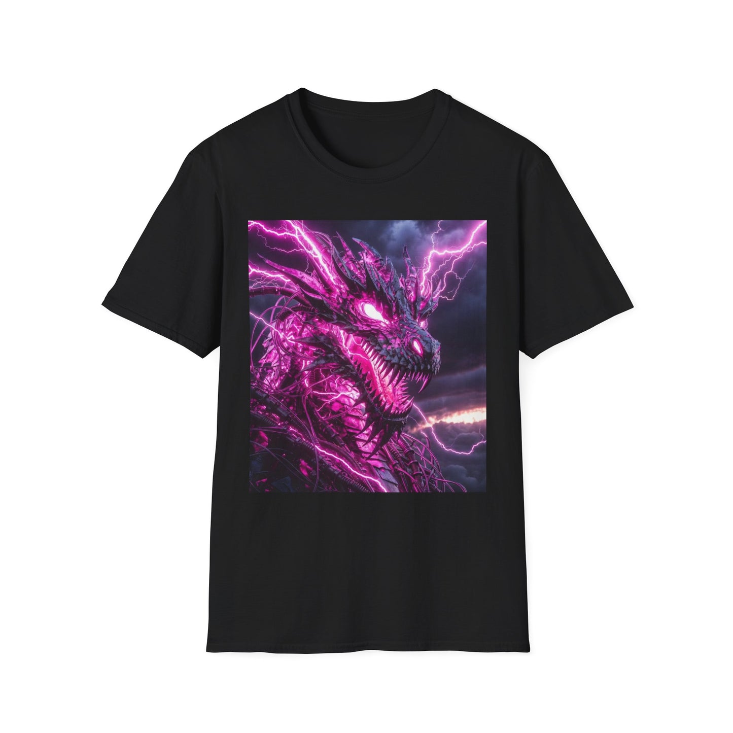 Dragon Lightning T-Shirt — Neon Purple Fantasy Dragon Graphic Tee