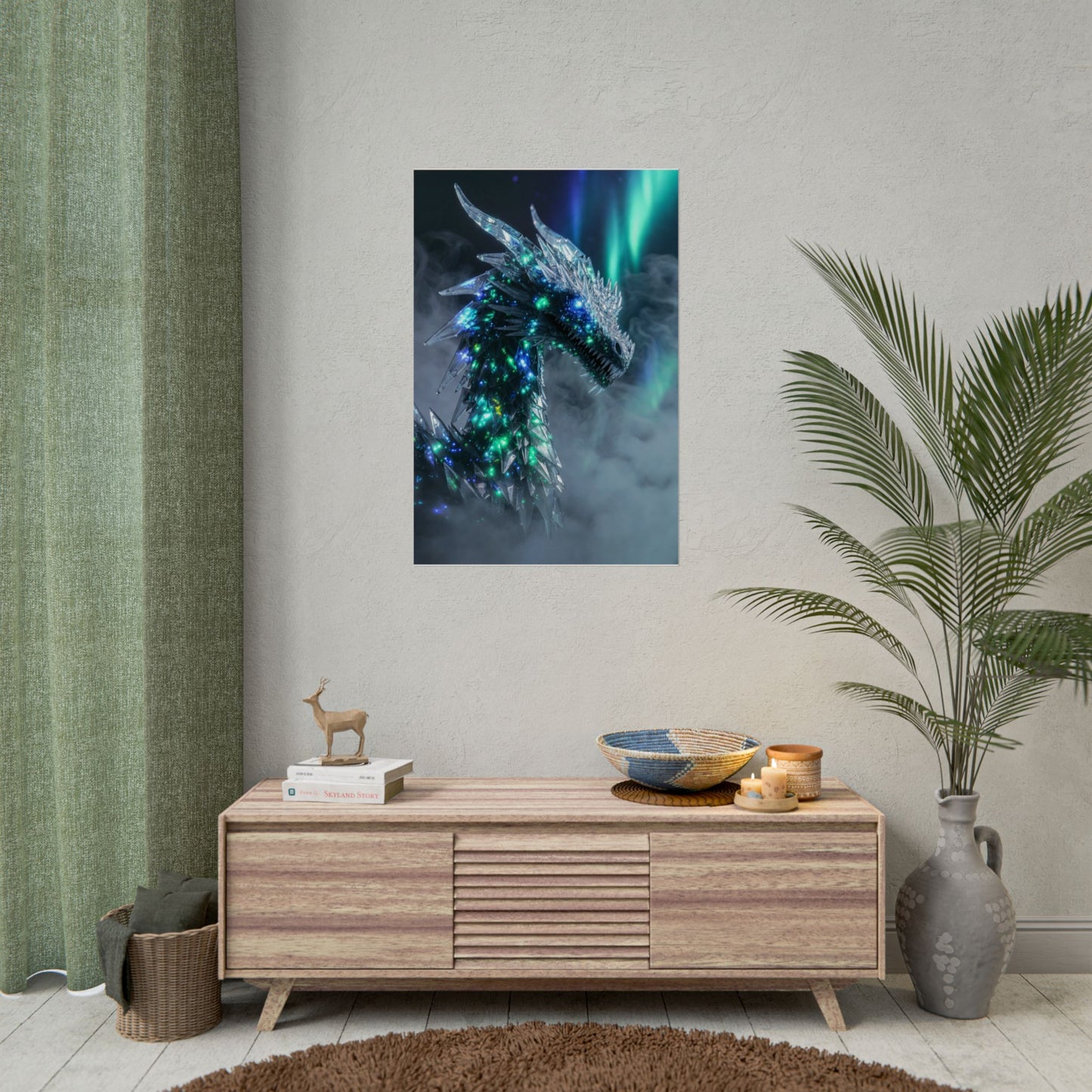 Crystal Dragon Poster – Fantasy Wall Art Rolled Print