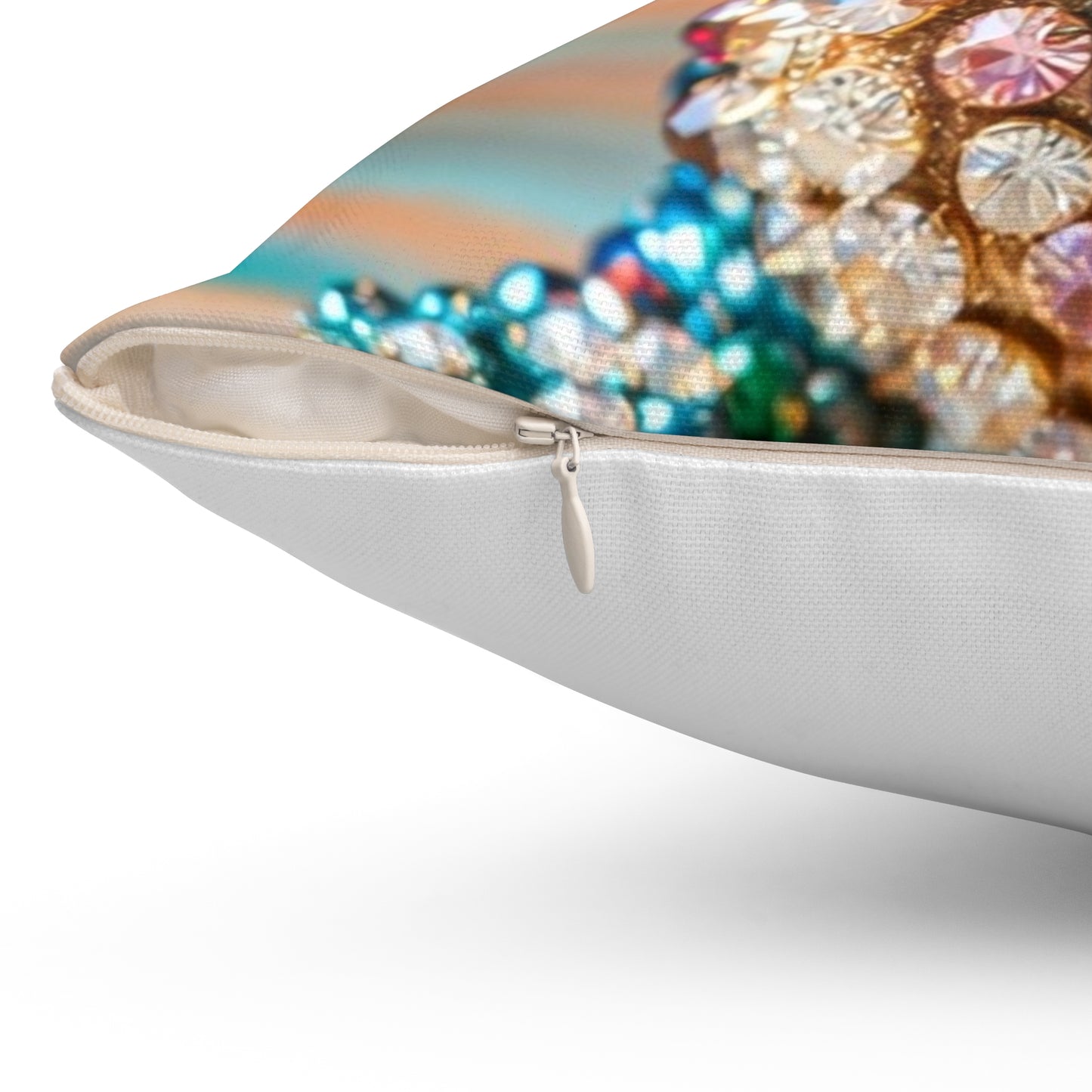 Jeweled Dragon Decorative Pillow — Rhinestone Embellished Accent Cushion