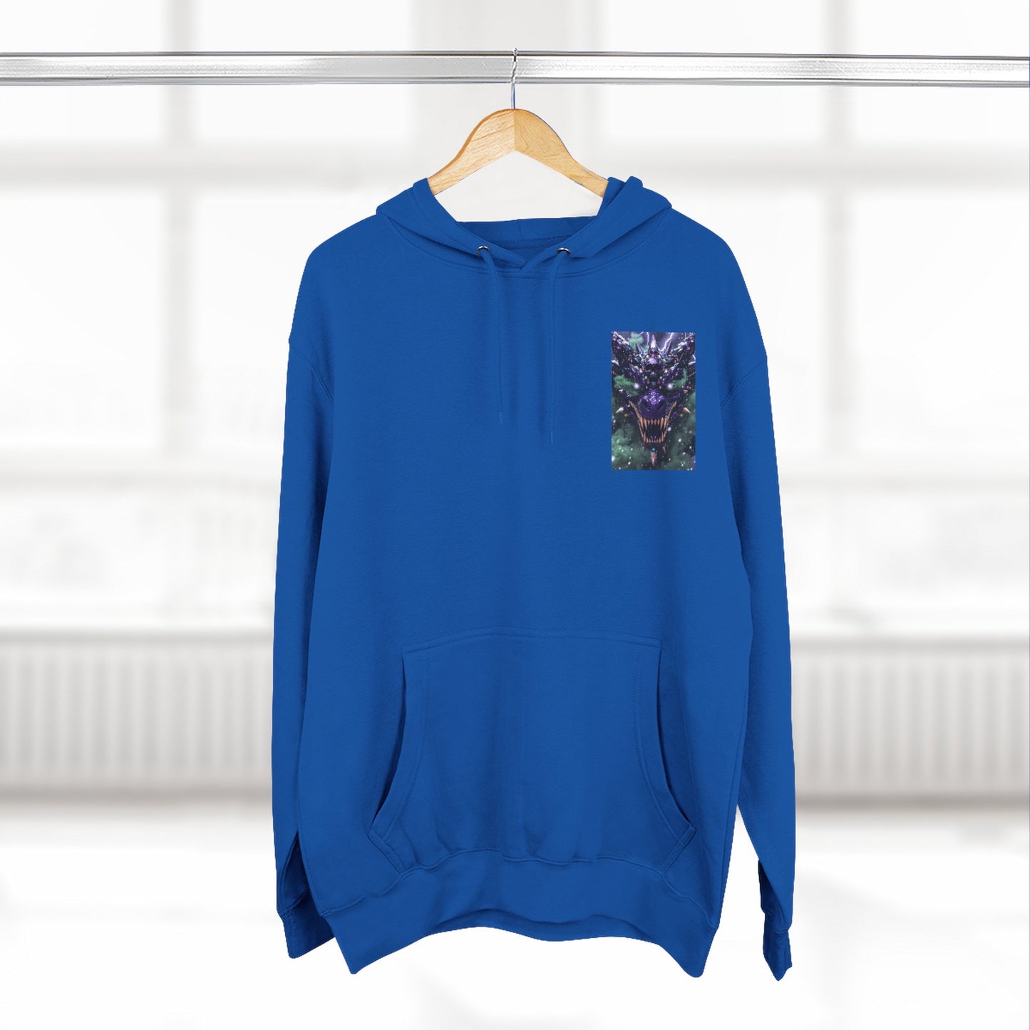 A Mystic Cosmic 🐉 Hoodie — Astral Galaxy Cat Chest Print Fleece Hoodie