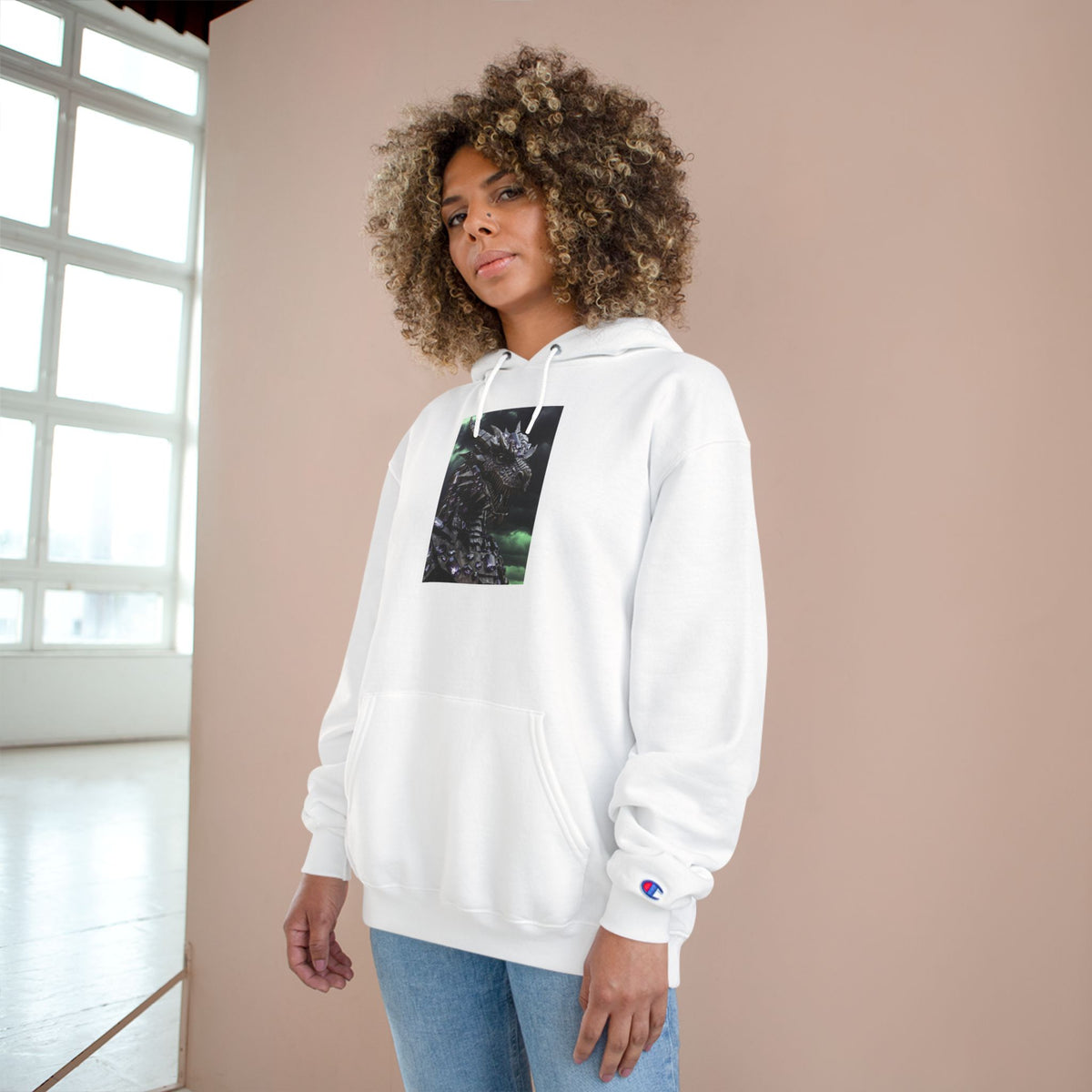 A Champion Hoodie with Artistic Dragon Design - Cozy Streetwear for Creative Souls, Perfect for Gifts, Festivals, and Everyday Wear