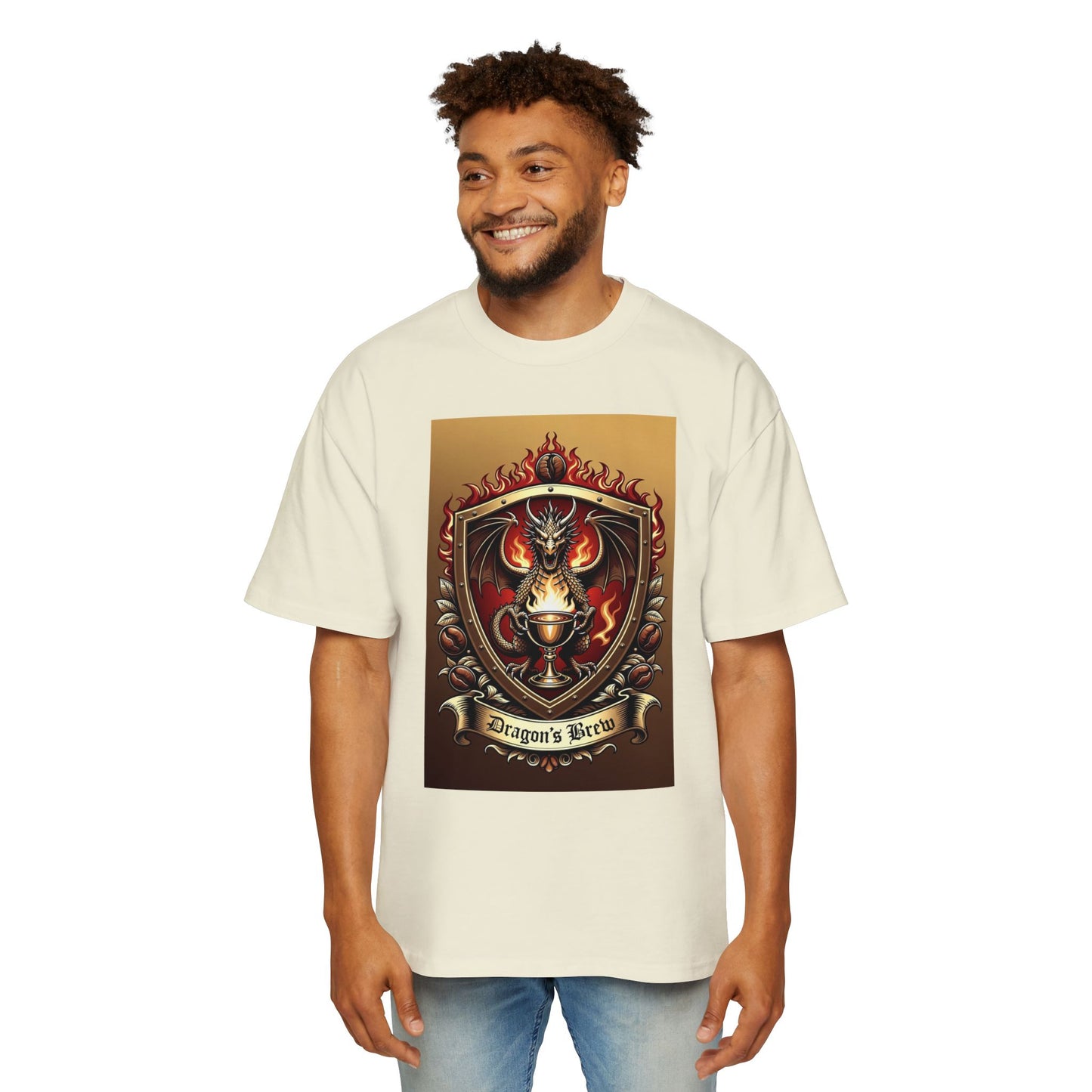 Dragons Brew Graphic Tee — “Dragon’s Brew” Medieval Fantasy Men’s T‑Shirt