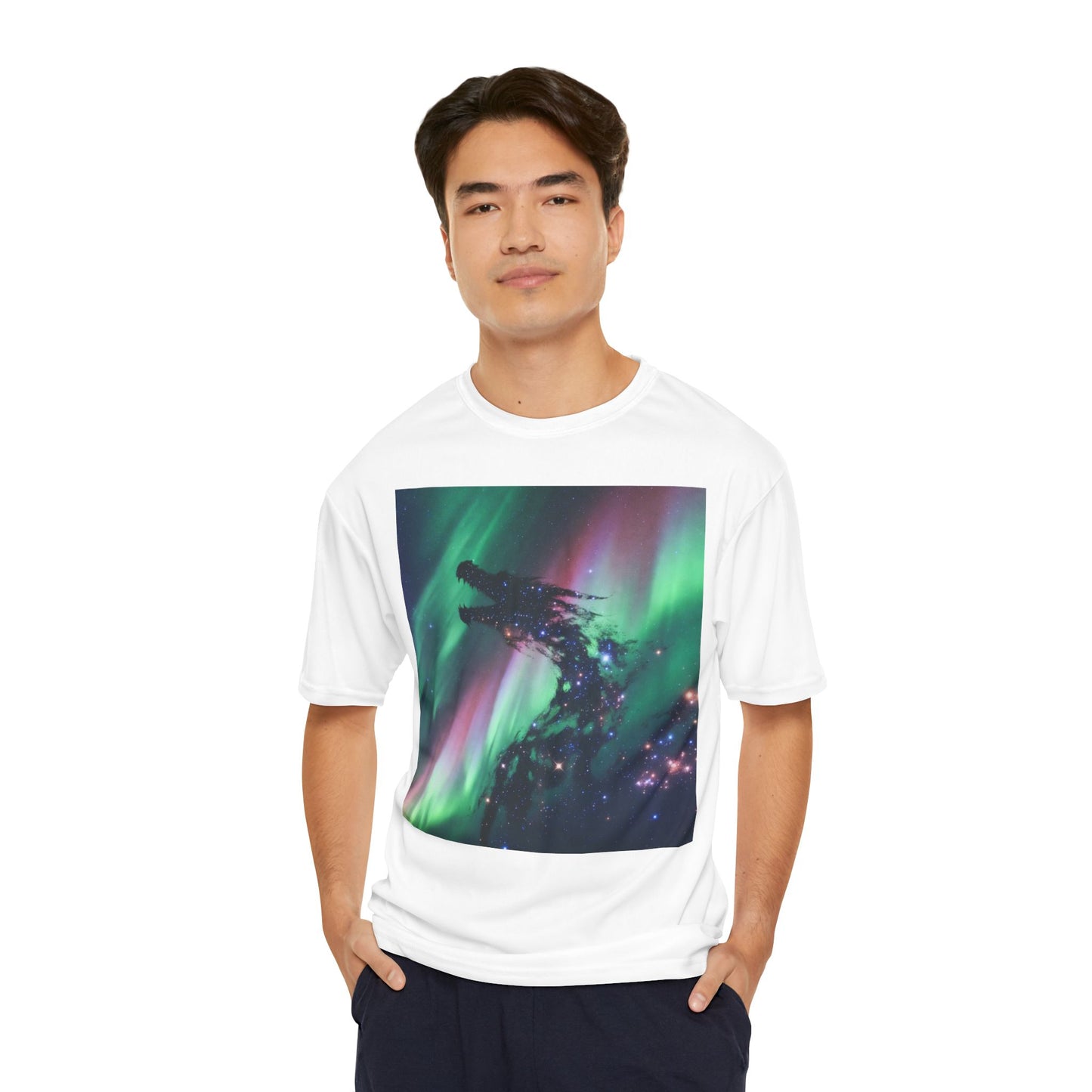 Aurora Dragon Performance T-Shirt — Northern Lights Dragon Graphic