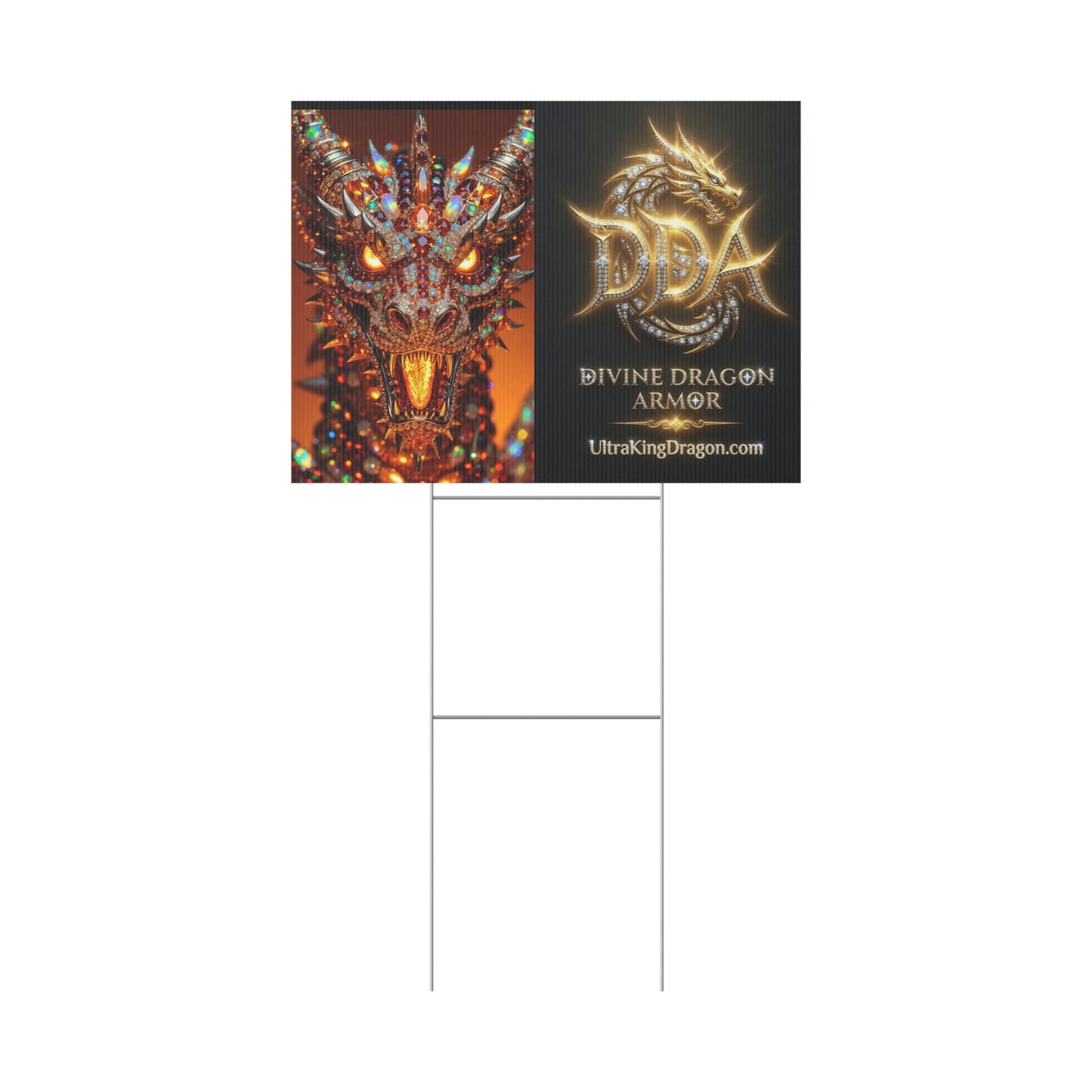Dragon Collage Plastic Yard Sign — Mythical Fantasy Outdoor Decor