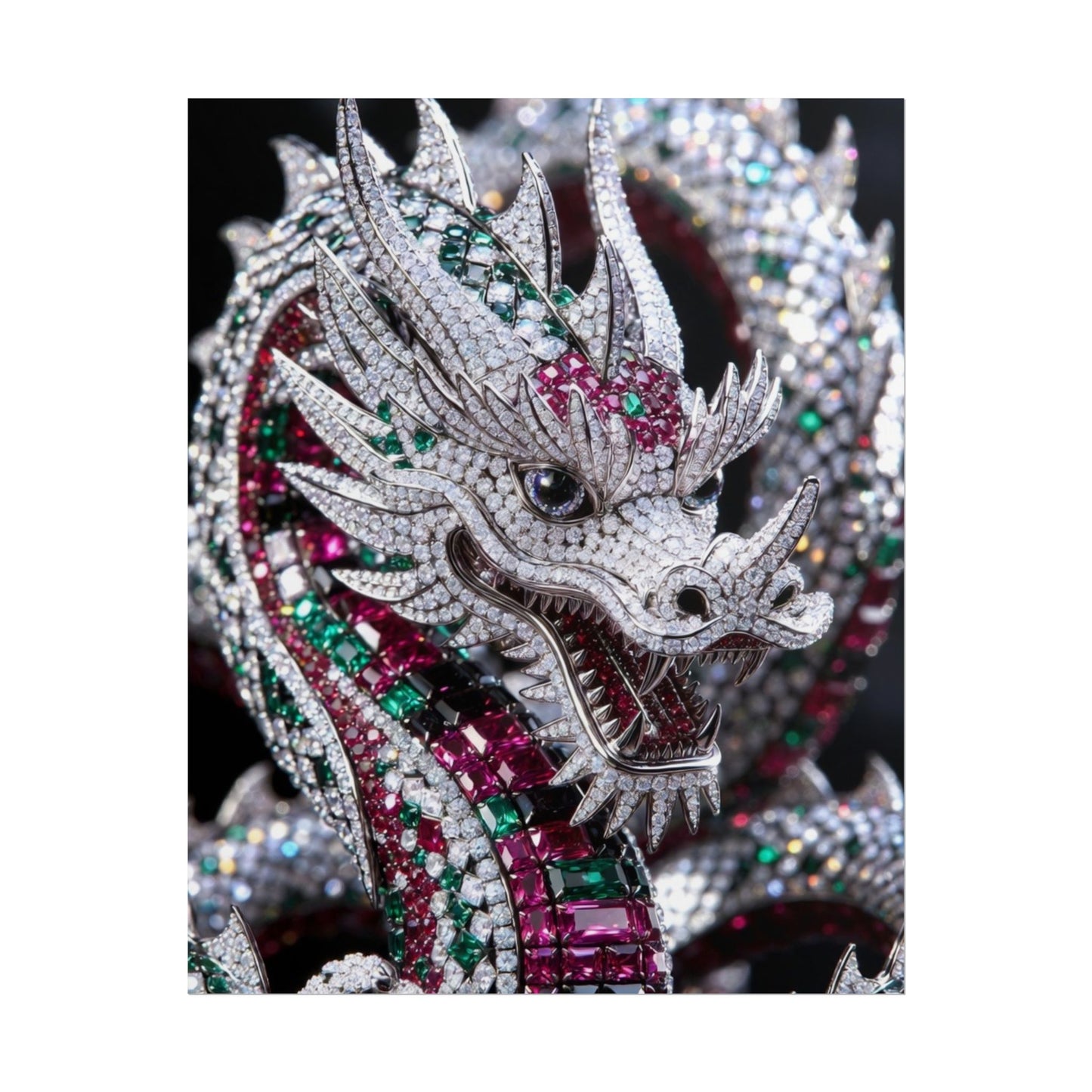 Dragon Jewel Poster — Luxury Gemstone Dragon Wall Art (Rolled Poster)