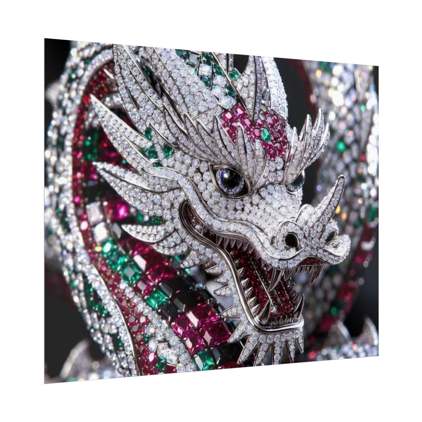 Dragon Jewel Poster — Luxury Gemstone Dragon Wall Art (Rolled Poster)