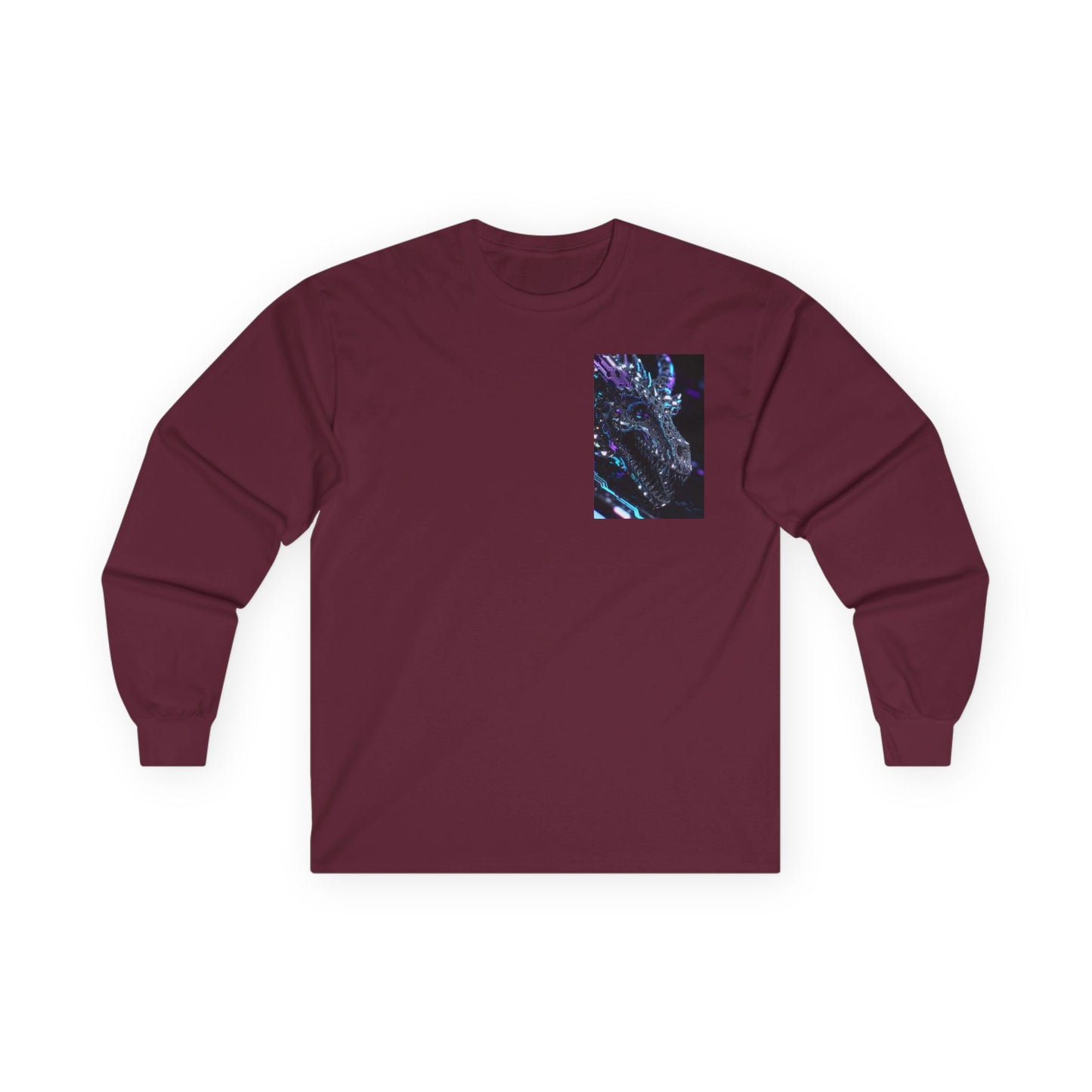 Galaxy Dragon Chest Print Long Sleeve Tee