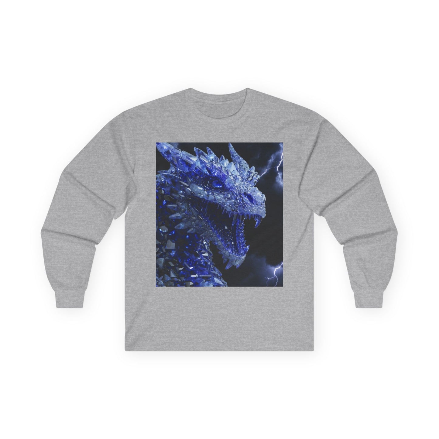 Ice Dragon Long Sleeve Tee — Blue Frost Dragon Graphic Shirt