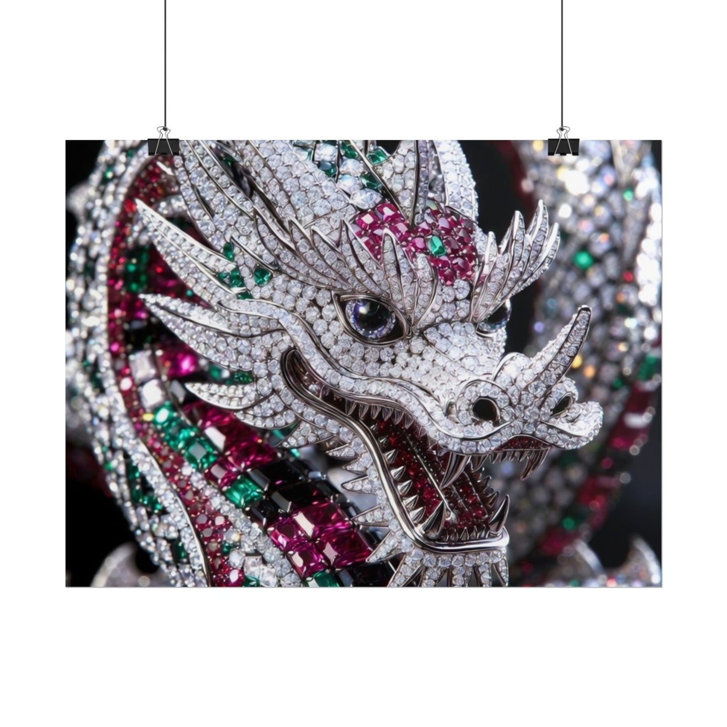 Dragon Jewel Poster — Luxury Gemstone Dragon Wall Art (Rolled Poster)