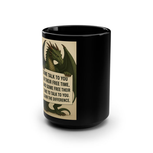 Inspirational Dragon Mug - 15oz Black Coffee Cup for Motivational Gift