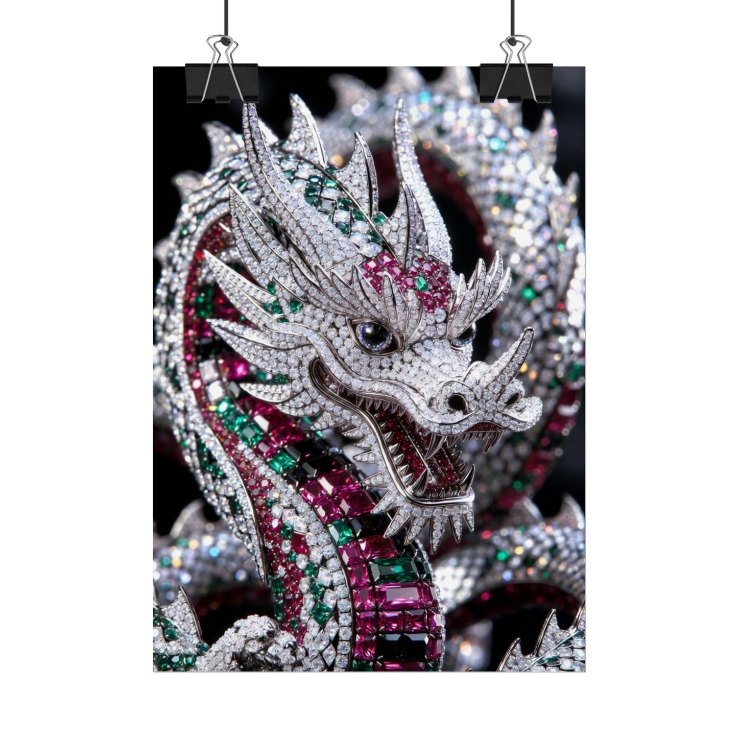 Dragon Jewel Poster — Luxury Gemstone Dragon Wall Art (Rolled Poster)