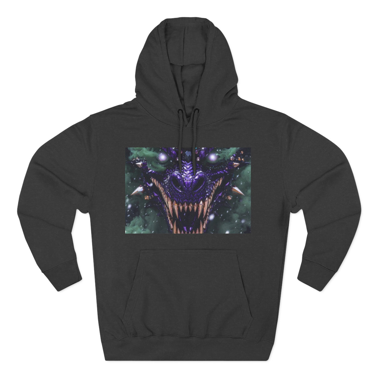 A Mystic Cosmic 🐉 Hoodie — Astral Galaxy Cat Chest Print Fleece Hoodie