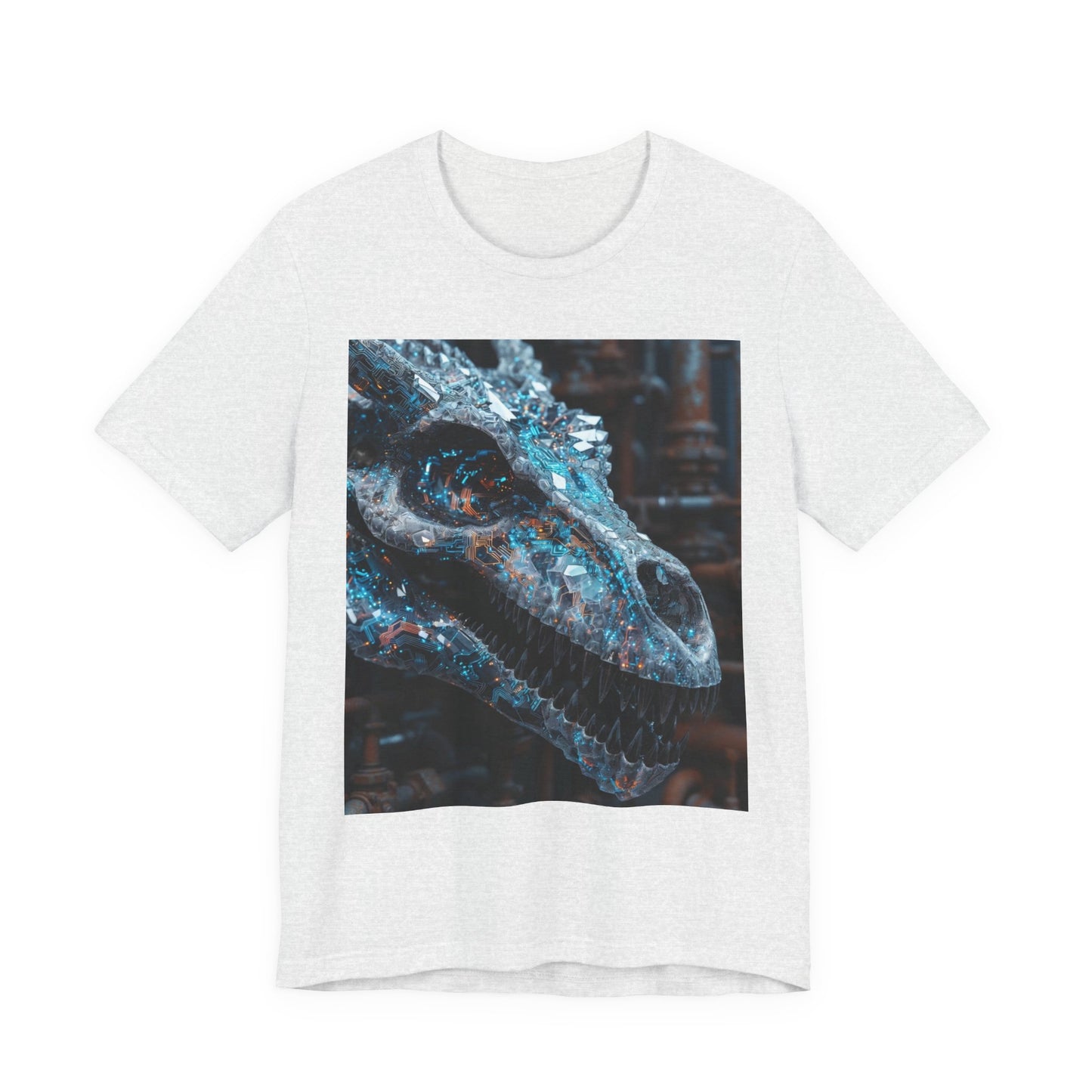 Dragon Skull Graphic Tee — Iridescent Fossil Art T-Shirt