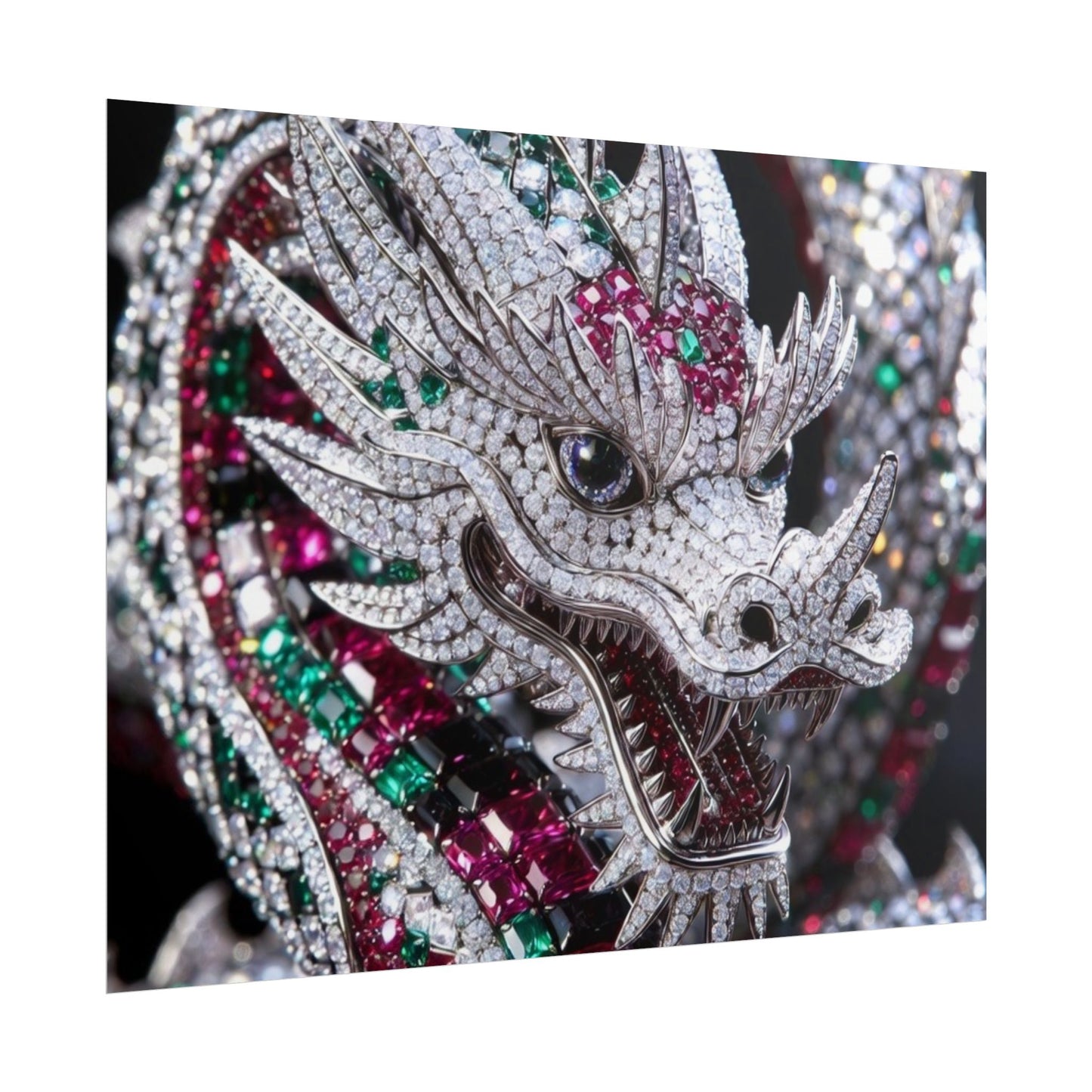Dragon Jewel Poster — Luxury Gemstone Dragon Wall Art (Rolled Poster)