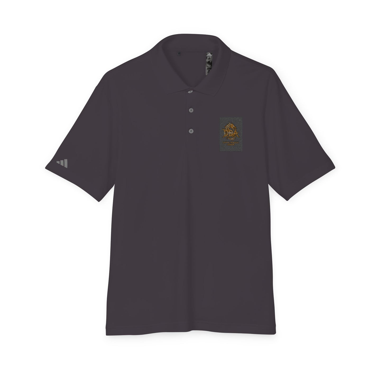 Adidas Performance Polo — Gold Crest Patch Chest Logo