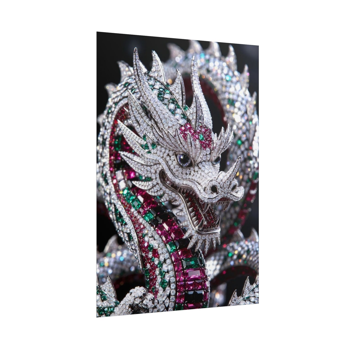 Dragon Jewel Poster — Luxury Gemstone Dragon Wall Art (Rolled Poster)
