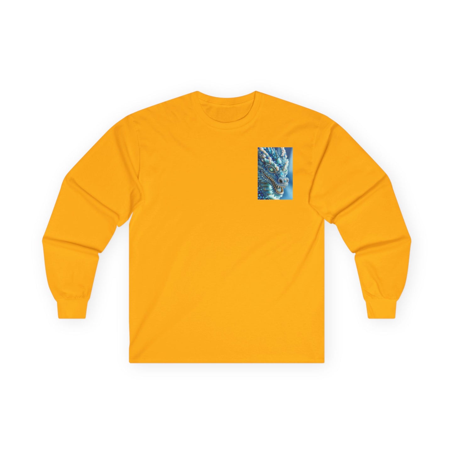 Blue Ocean Abstract Long Sleeve Tee — Pocket Art Shirt