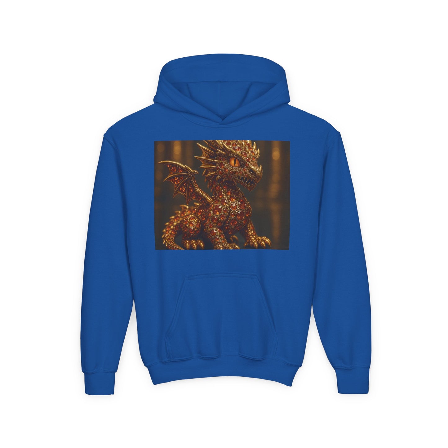Dragon Fantasy Youth Heavy Blend Hooded Sweatshirt, Adventure Hoodie, Gift for Kids, Fantasy Apparel, Cozy Sweatshirt for Young Dreamers