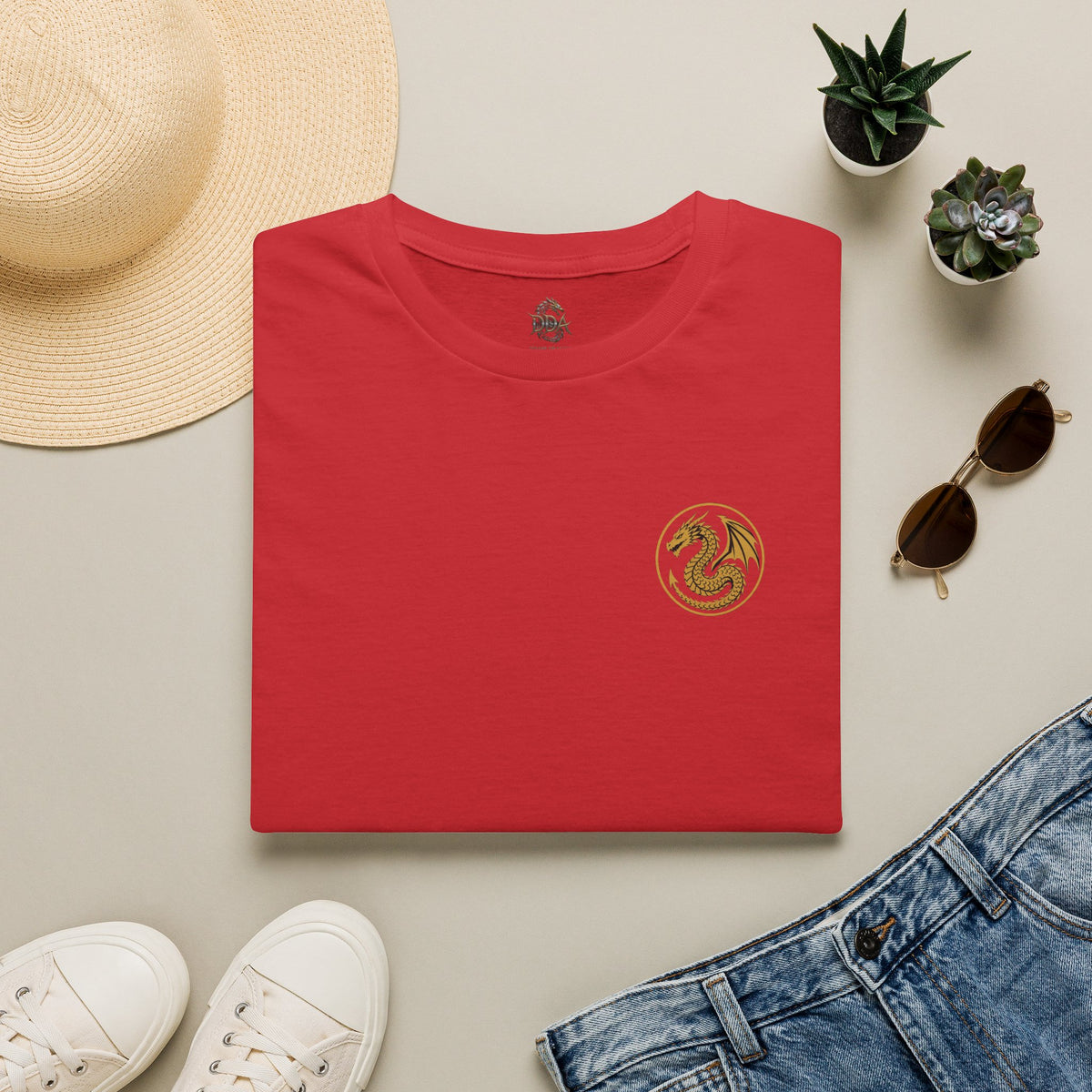 A # 1 Selling Divine Dragon Armor Pocket T-Shirt — Vintage Gold Emblem Tee