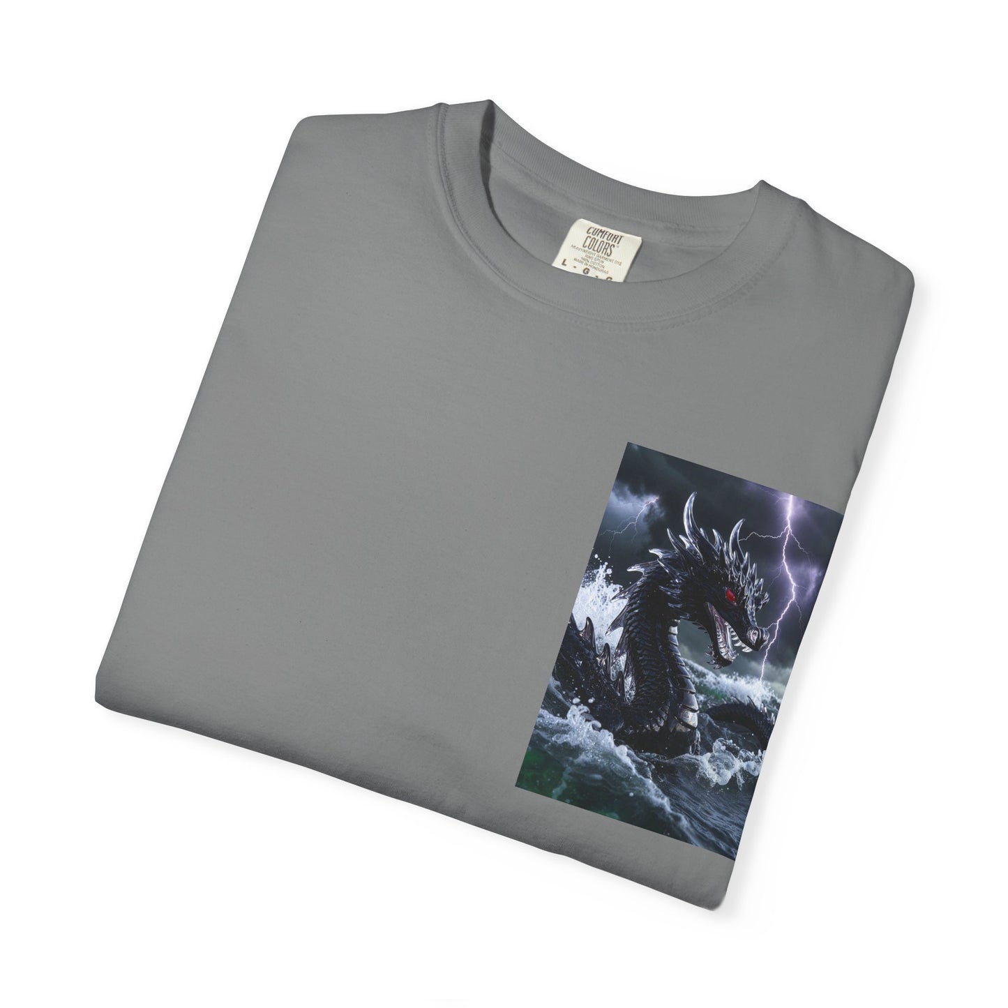A Dragon Storm Graphic T-Shirt — Dark Fantasy Chest Print