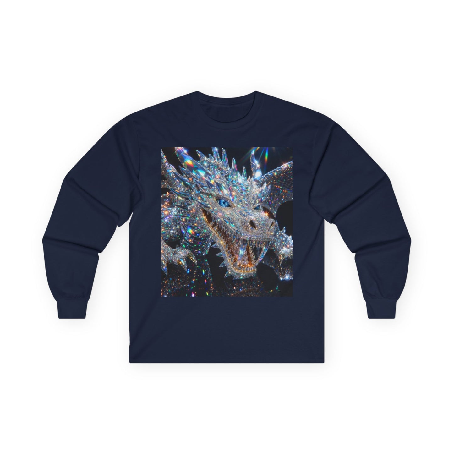 Crystal Dragon Long Sleeve Tee — Sparkling Fantasy Dragon Graphic