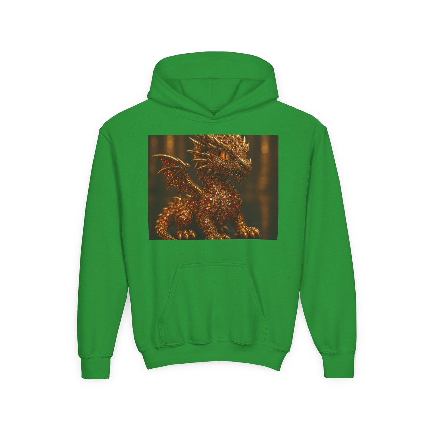 Dragon Fantasy Youth Heavy Blend Hooded Sweatshirt, Adventure Hoodie, Gift for Kids, Fantasy Apparel, Cozy Sweatshirt for Young Dreamers