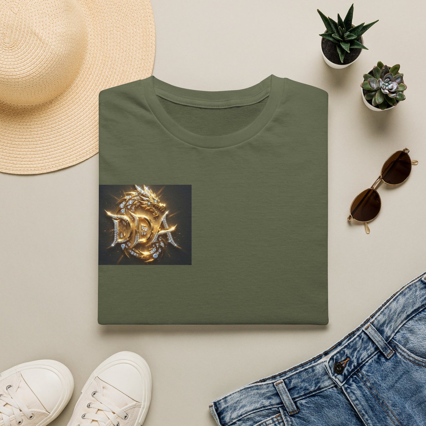 #1 seller DDA DIVINE DRAGON ARMOR T-Shirt — Golden Dragon Emblem Chest Logo, Fantasy Gaming Fan Tee