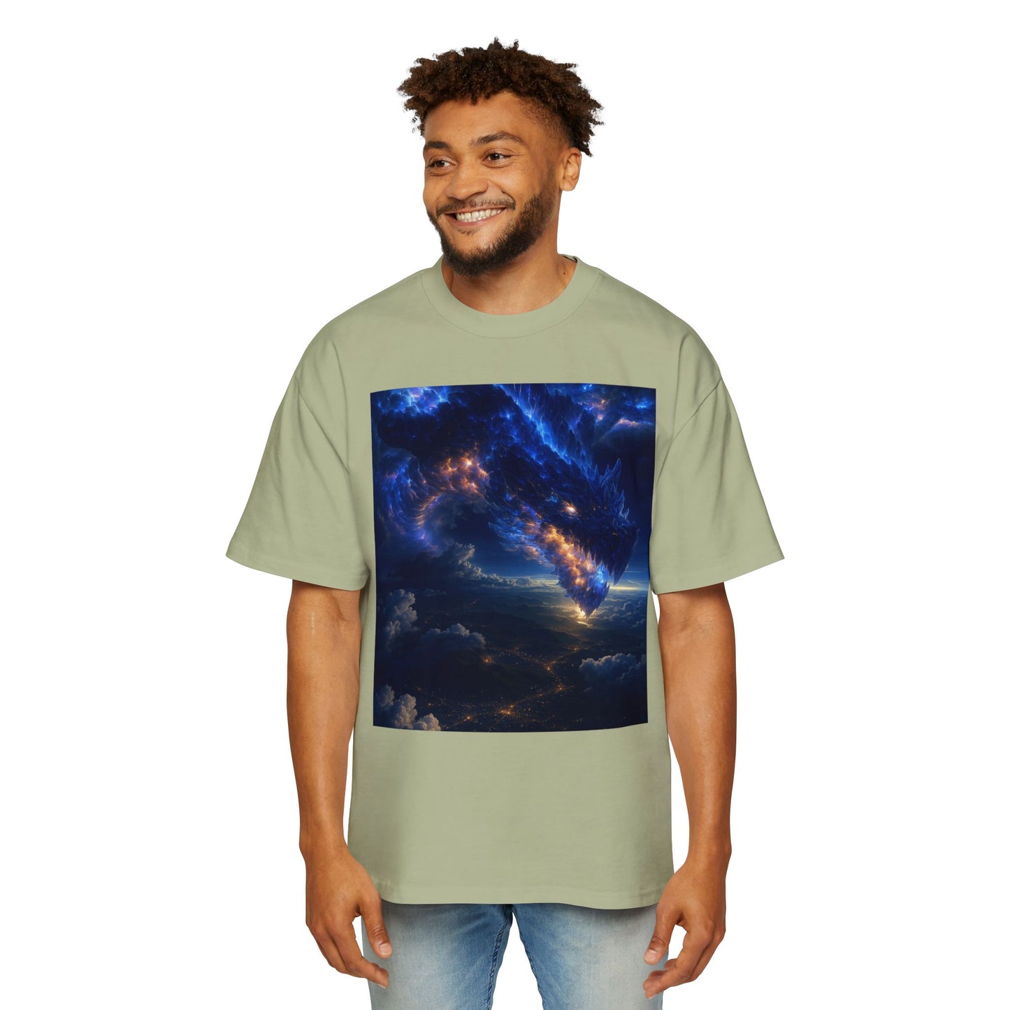 Men's Oversized Galaxy Tee, Comfortable Graphic T-Shirt, Casual Wear, Unique Gift for Space Lovers, Vintage Style, Unisex