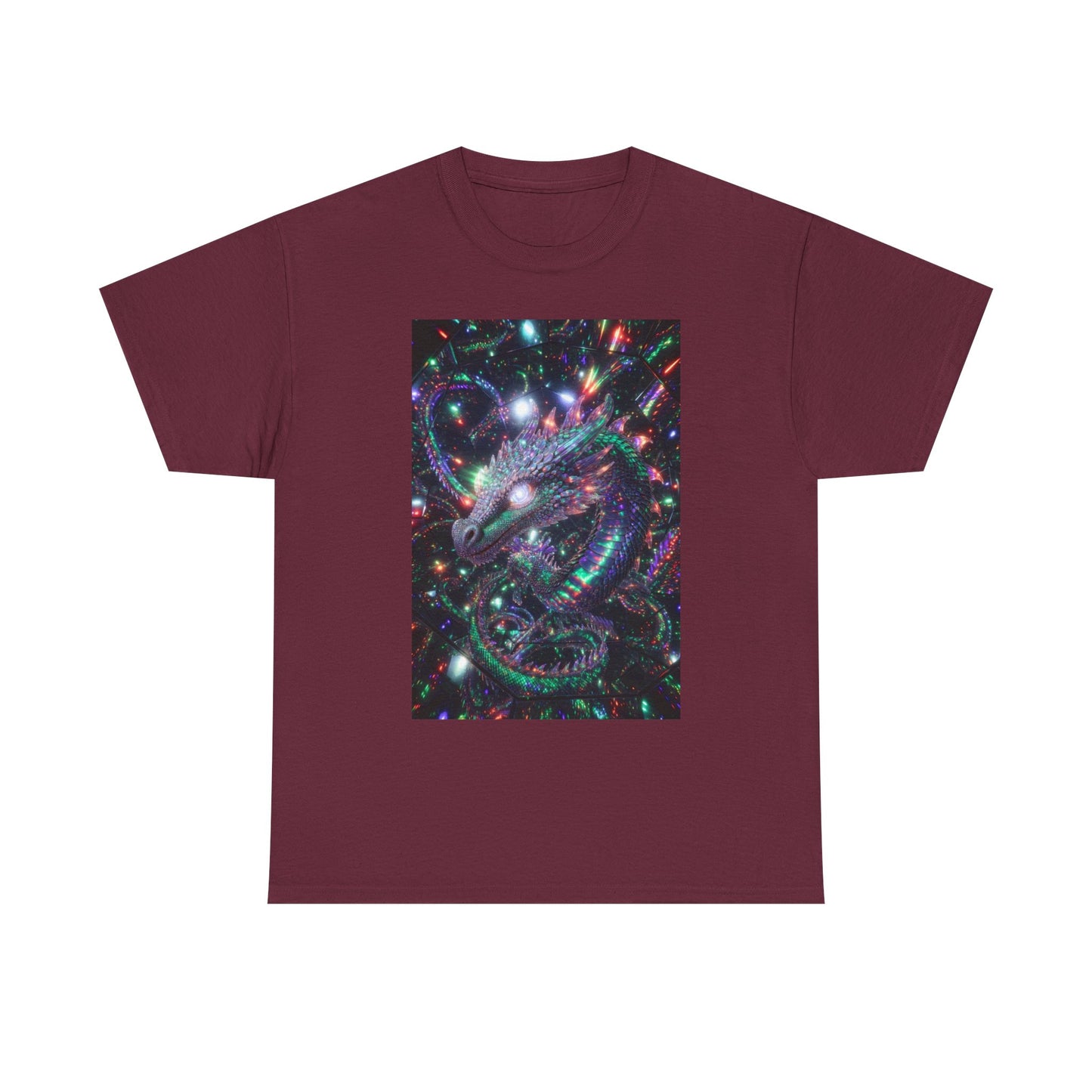 Cosmic Dragon T‑Shirt — Neon Galaxy Serpent Graphic Tee