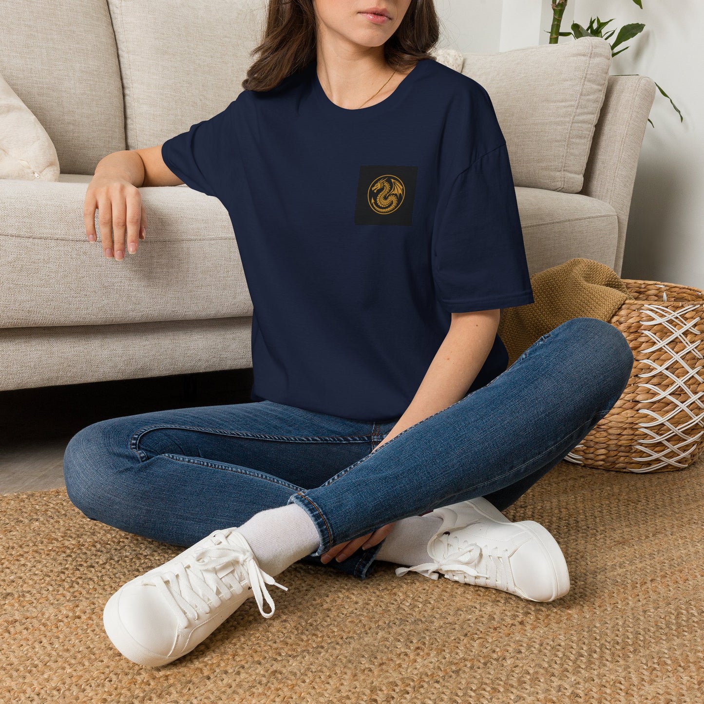 A # 1 Selling Divine Dragon Armor Pocket T-Shirt — Vintage Gold Emblem Tee