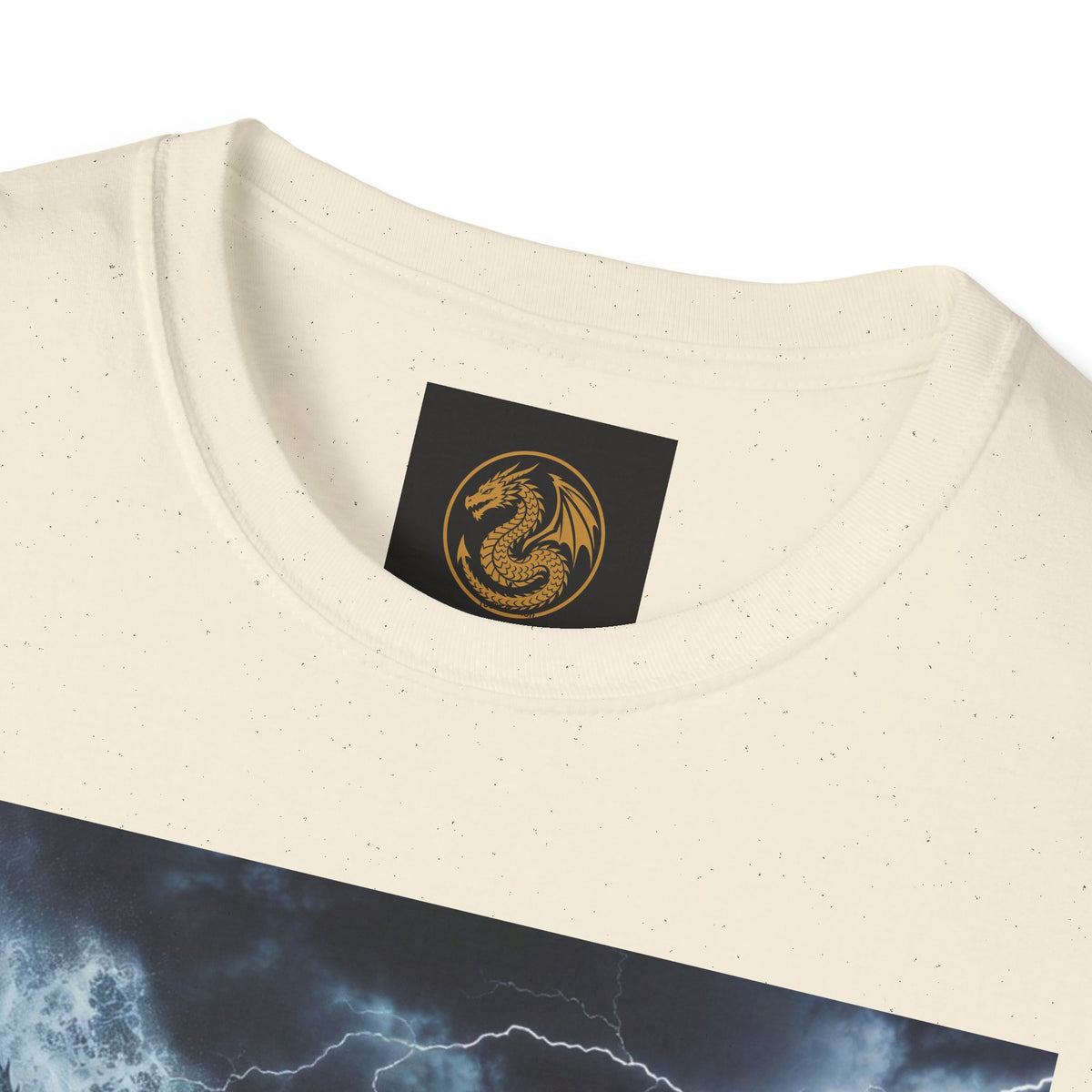 A Stormy Oceanic Dragon T-Shirt — Dark Ocean Lightning Graphic Tee