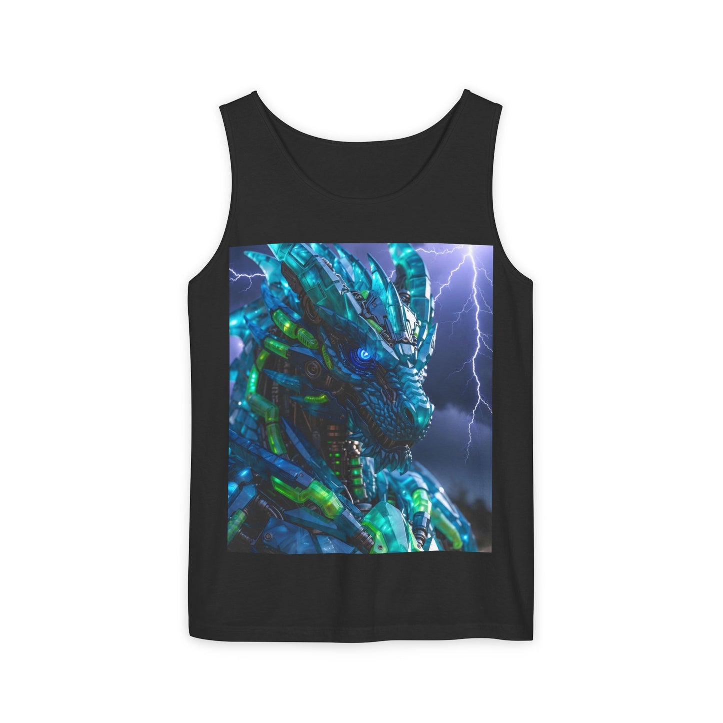 Dragon Warrior Tank Top — Neon Cyber Dragon Graphic Sleeveless Tee