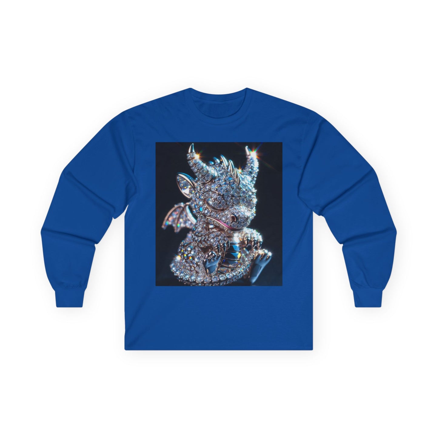 Dragon Head Long Sleeve Tee — Iridescent Fantasy Skull Graphic