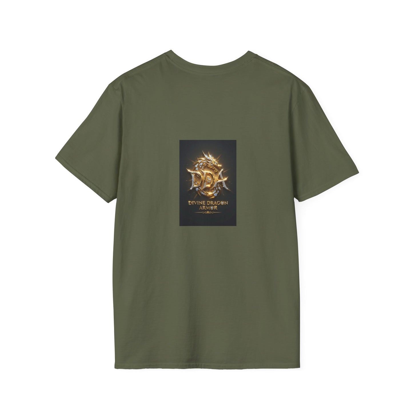 #1 seller DDA DIVINE DRAGON ARMOR T-Shirt — Golden Dragon Emblem Chest Logo, Fantasy Gaming Fan Tee