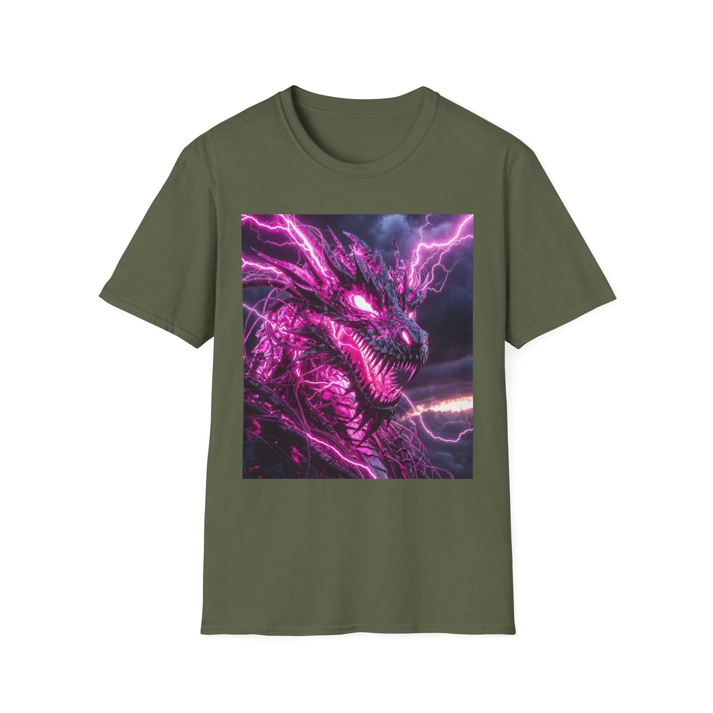 Dragon Lightning T-Shirt — Neon Purple Fantasy Dragon Graphic Tee