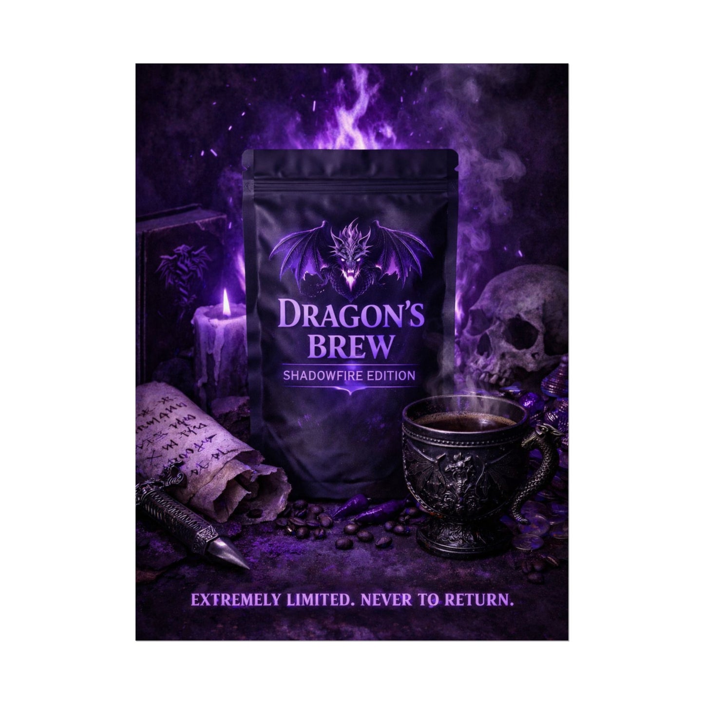 Rolled Poster — "Dragon’s Brew: Shadowfire Edition" Fantasy Poster