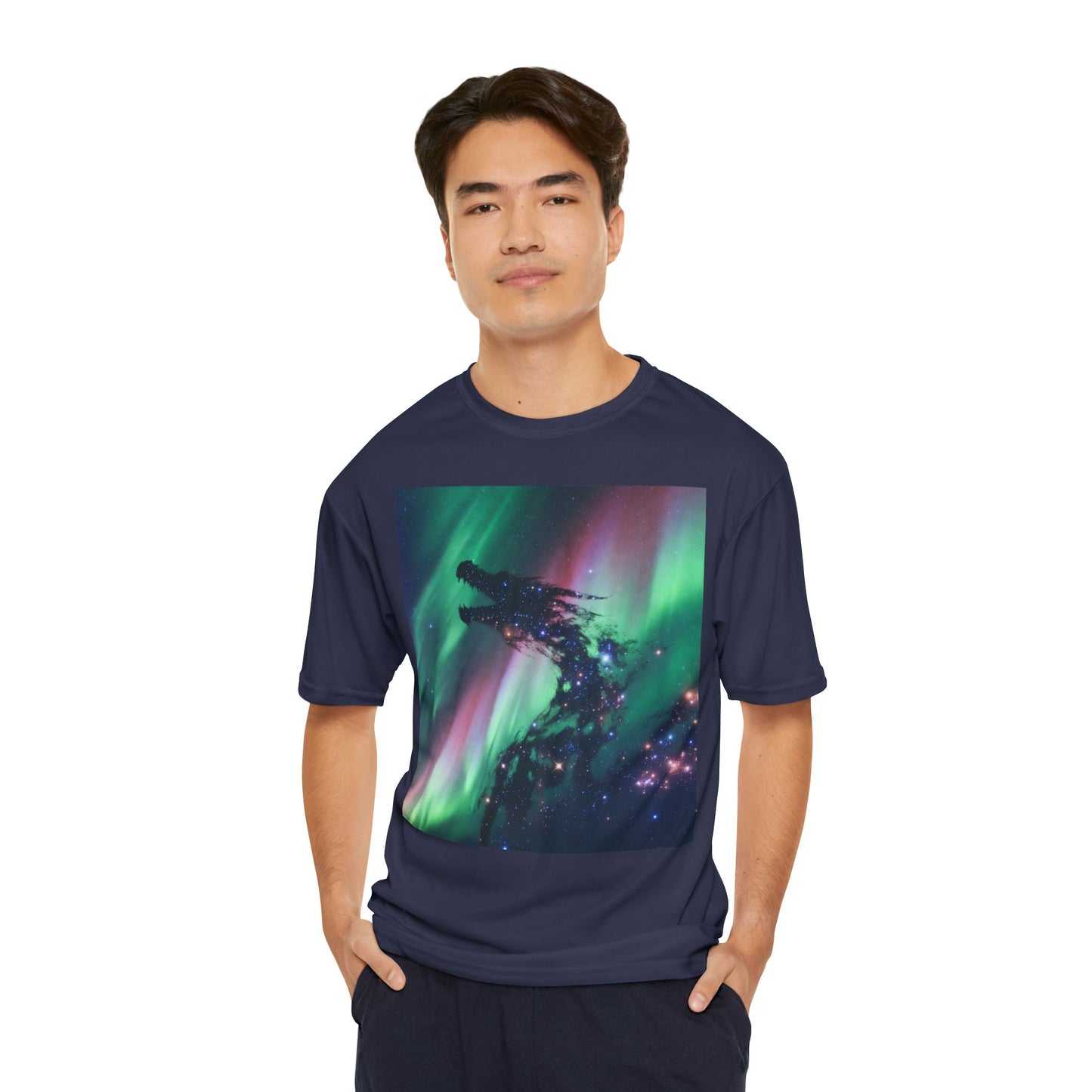 Aurora Dragon Performance T-Shirt — Northern Lights Dragon Graphic