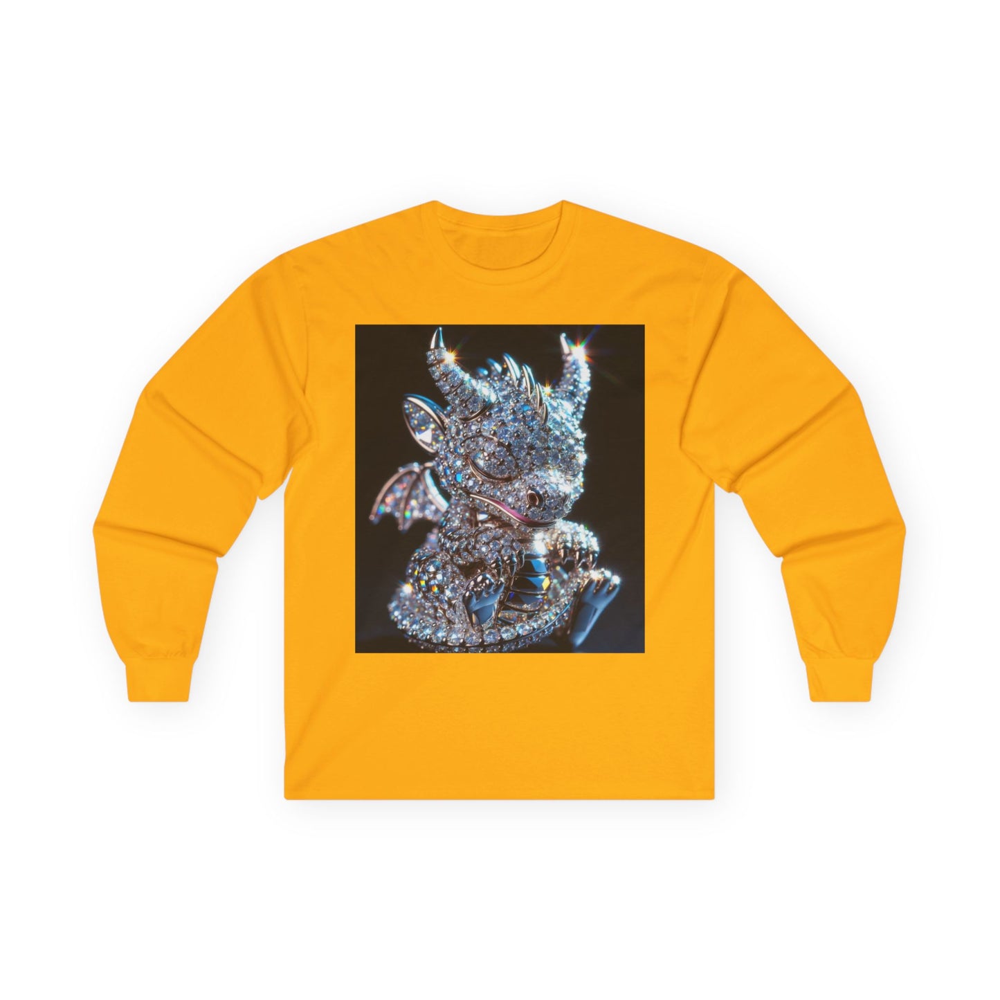 Dragon Head Long Sleeve Tee — Iridescent Fantasy Skull Graphic