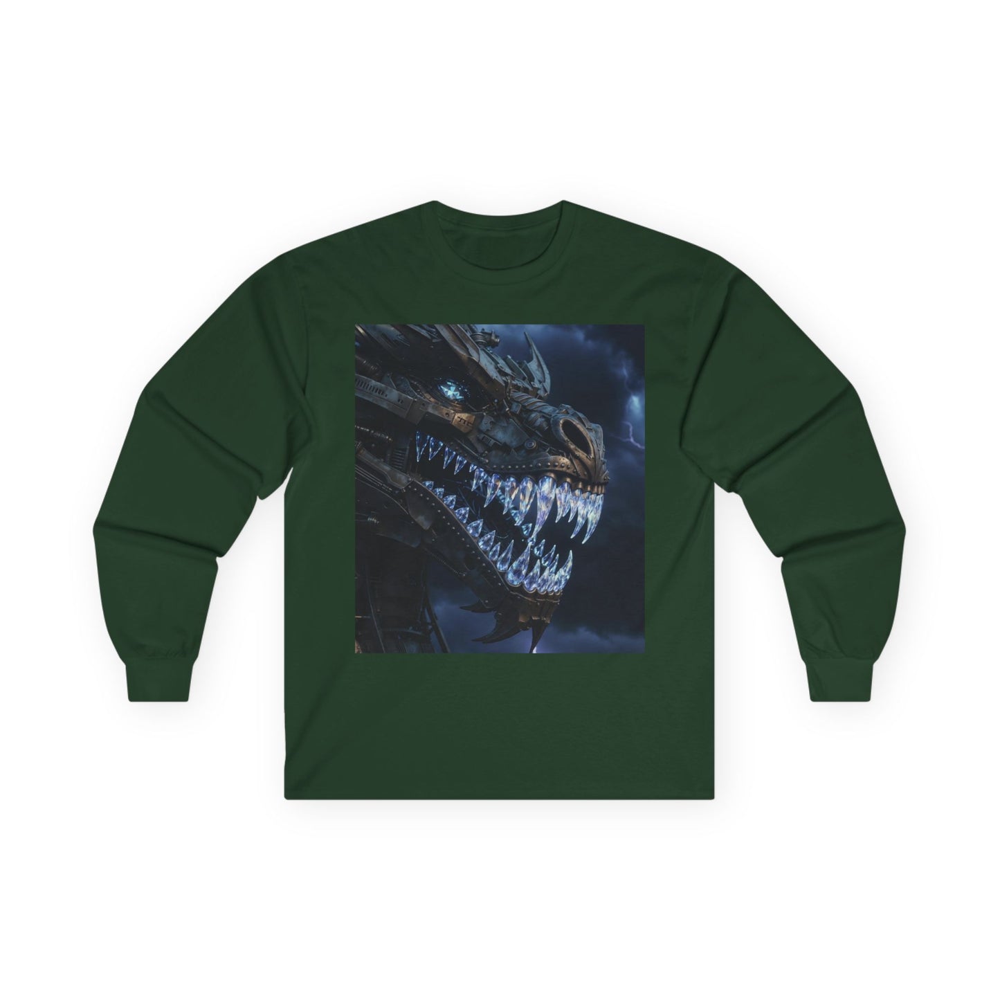 Dragon Skull Long Sleeve Tee — Dark Fantasy Monster Graphic