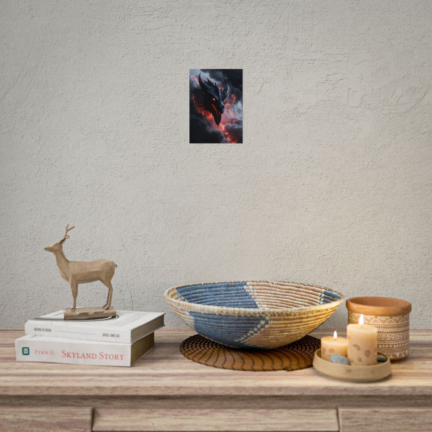 Dragon Storm Rolled Poster — Dark Fantasy Dragon Wall Art