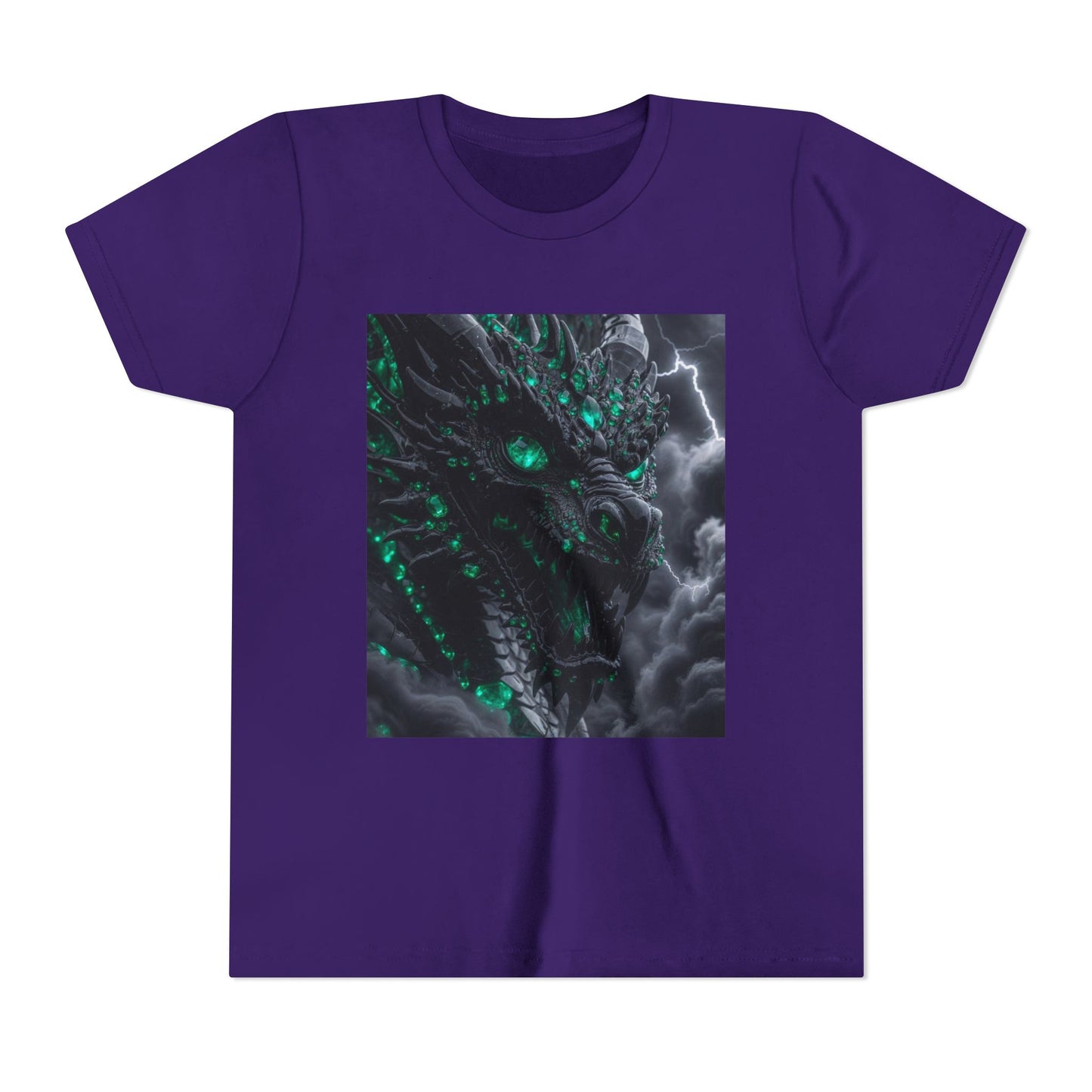 A Top selling Dragon Storm Youth Tee — Neon Green Dragon Illustration Graphic T-Shirt