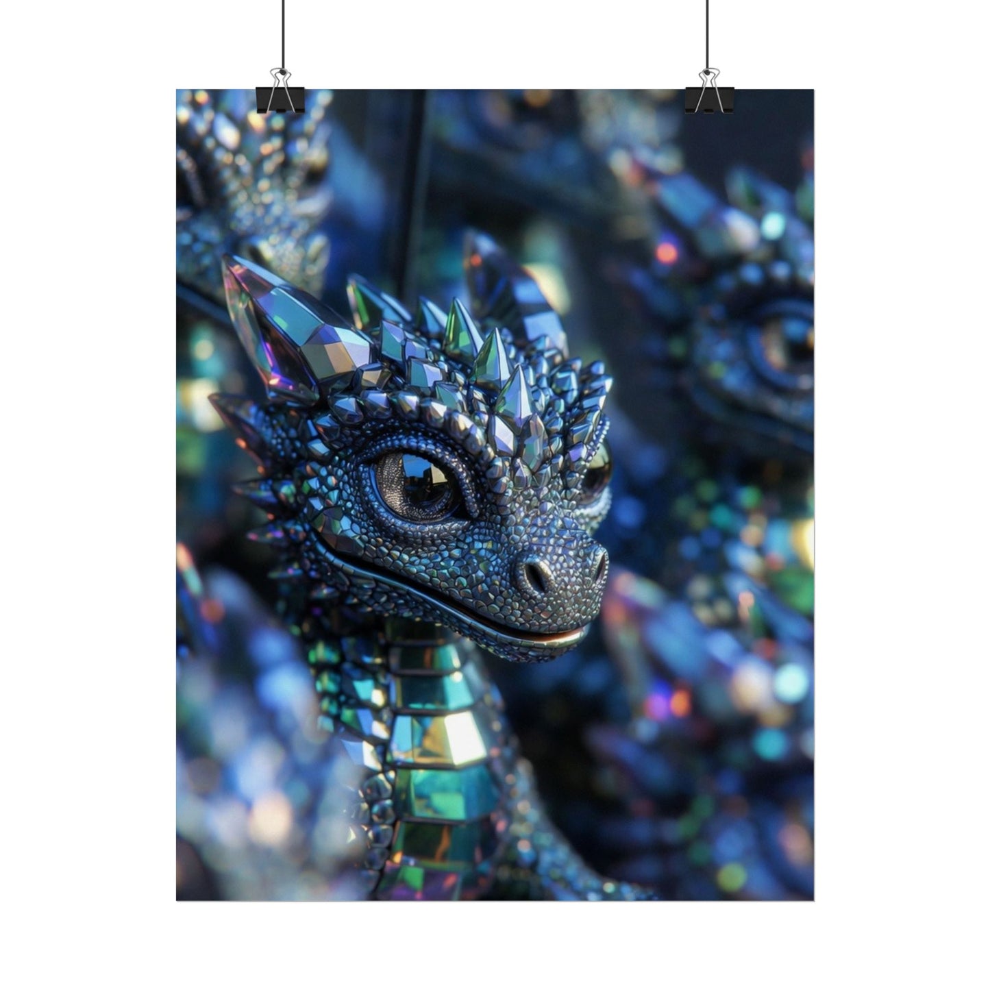 Crystal Dragon Rolled Poster — Fantasy Wall Art Print