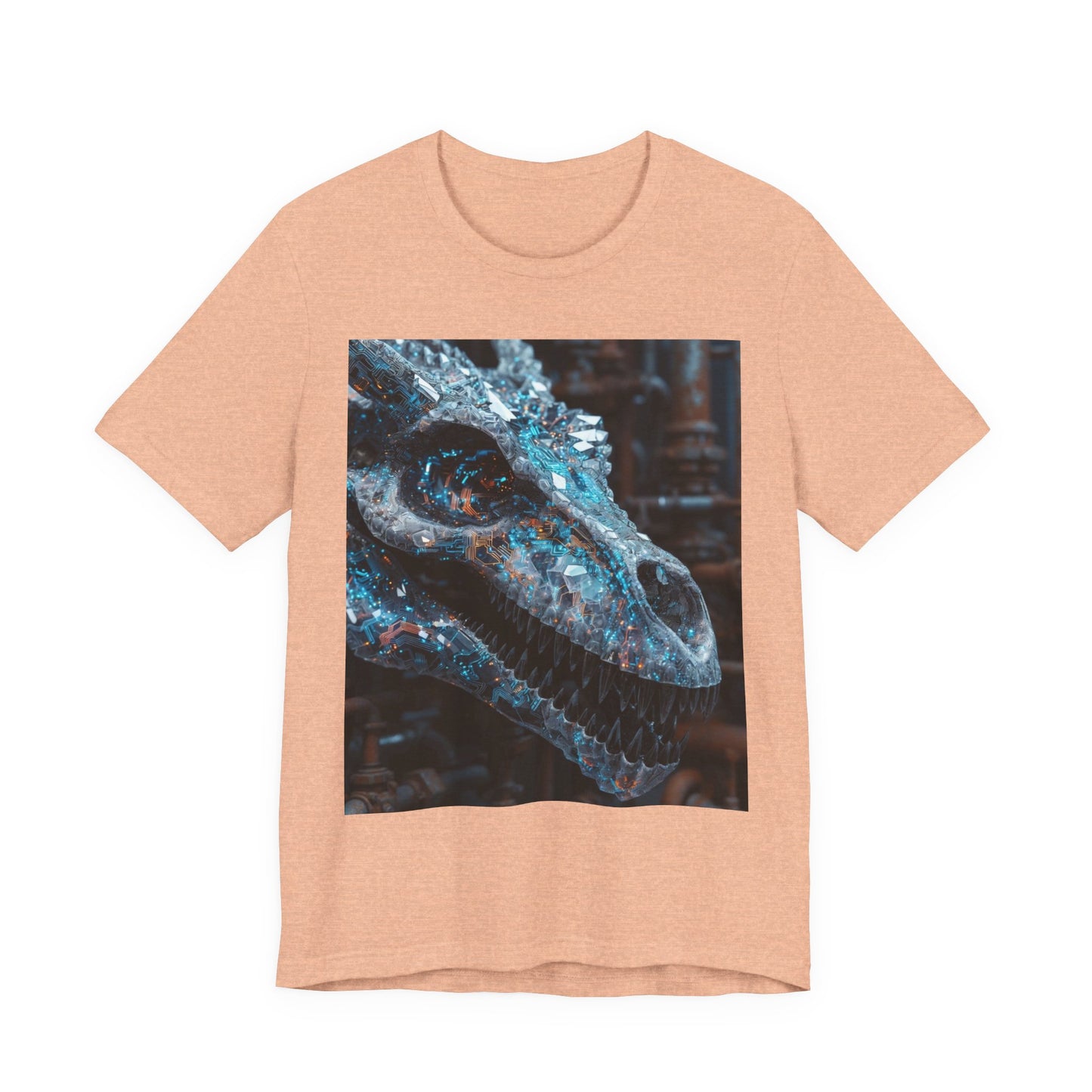 Dragon Skull Graphic Tee — Iridescent Fossil Art T-Shirt