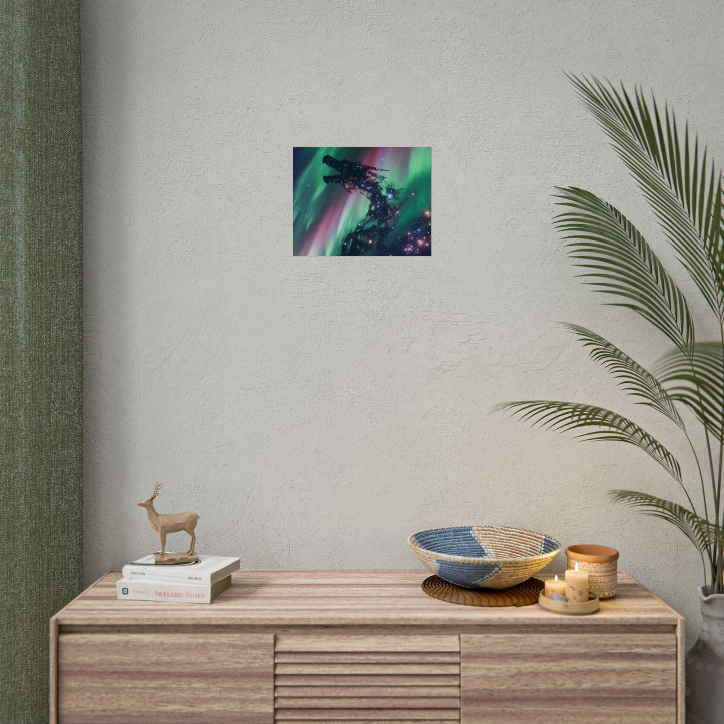 Aurora Dragon Poster — Cosmic Northern Lights Wall Art (Rolled Poster)
