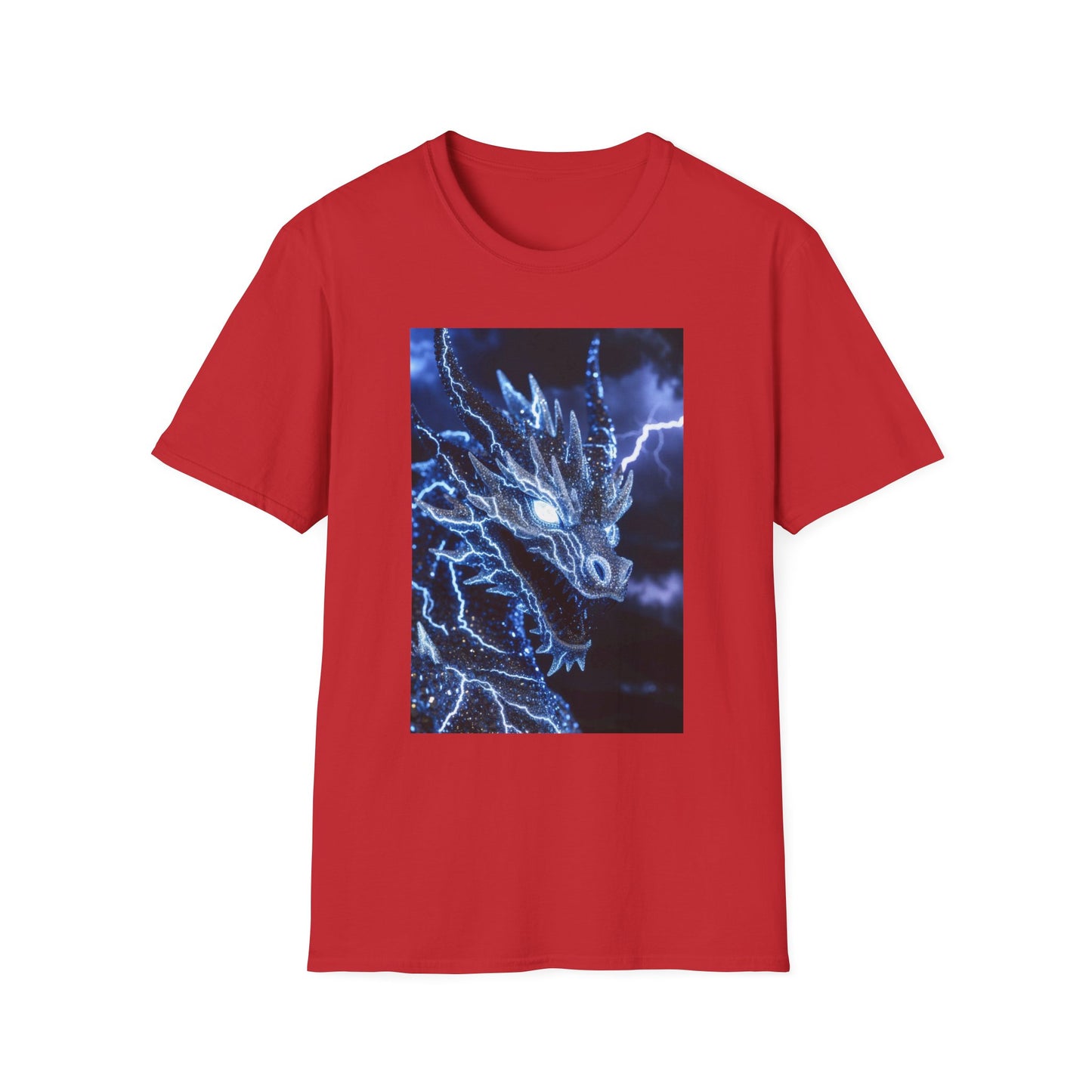 Lightning Dragon T-Shirt — Electric Blue Mythical Dragon Graphic Tee