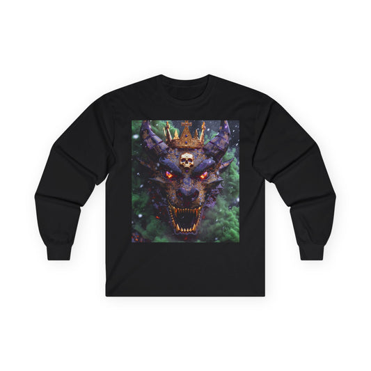 Dragon Demon Skull Long Sleeve Tee — Gothic Fantasy Graphic Shirt